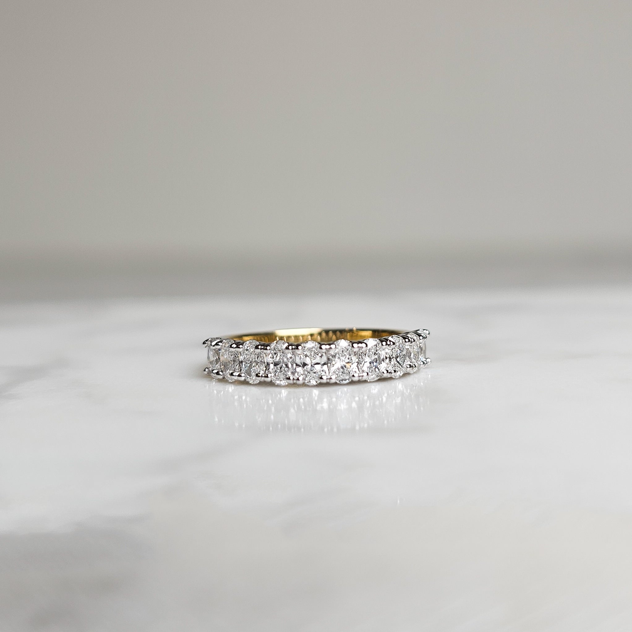 Diamond Half Eternity Band - Oval Cut