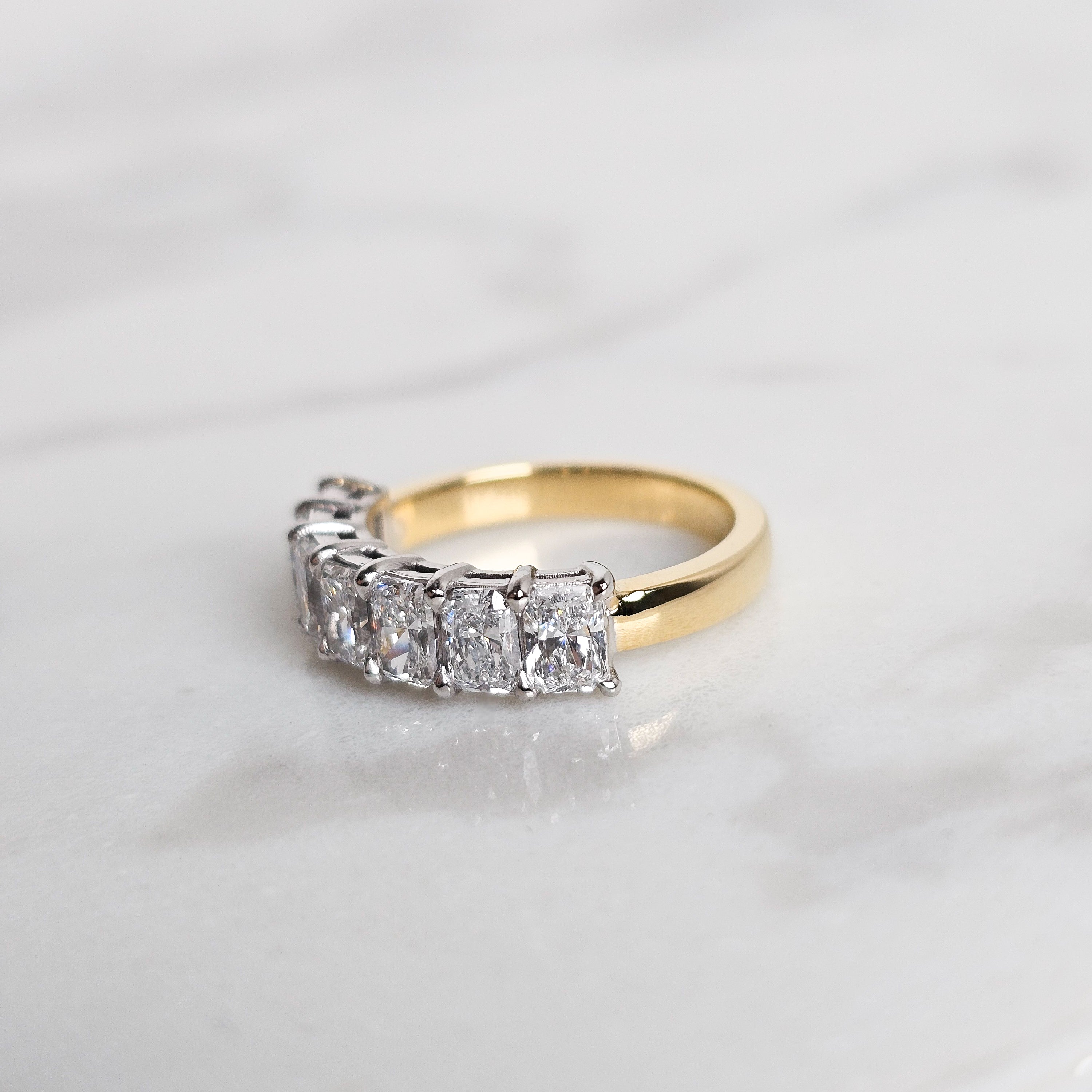 Diamond Half Eternity Band - Radiant Cut