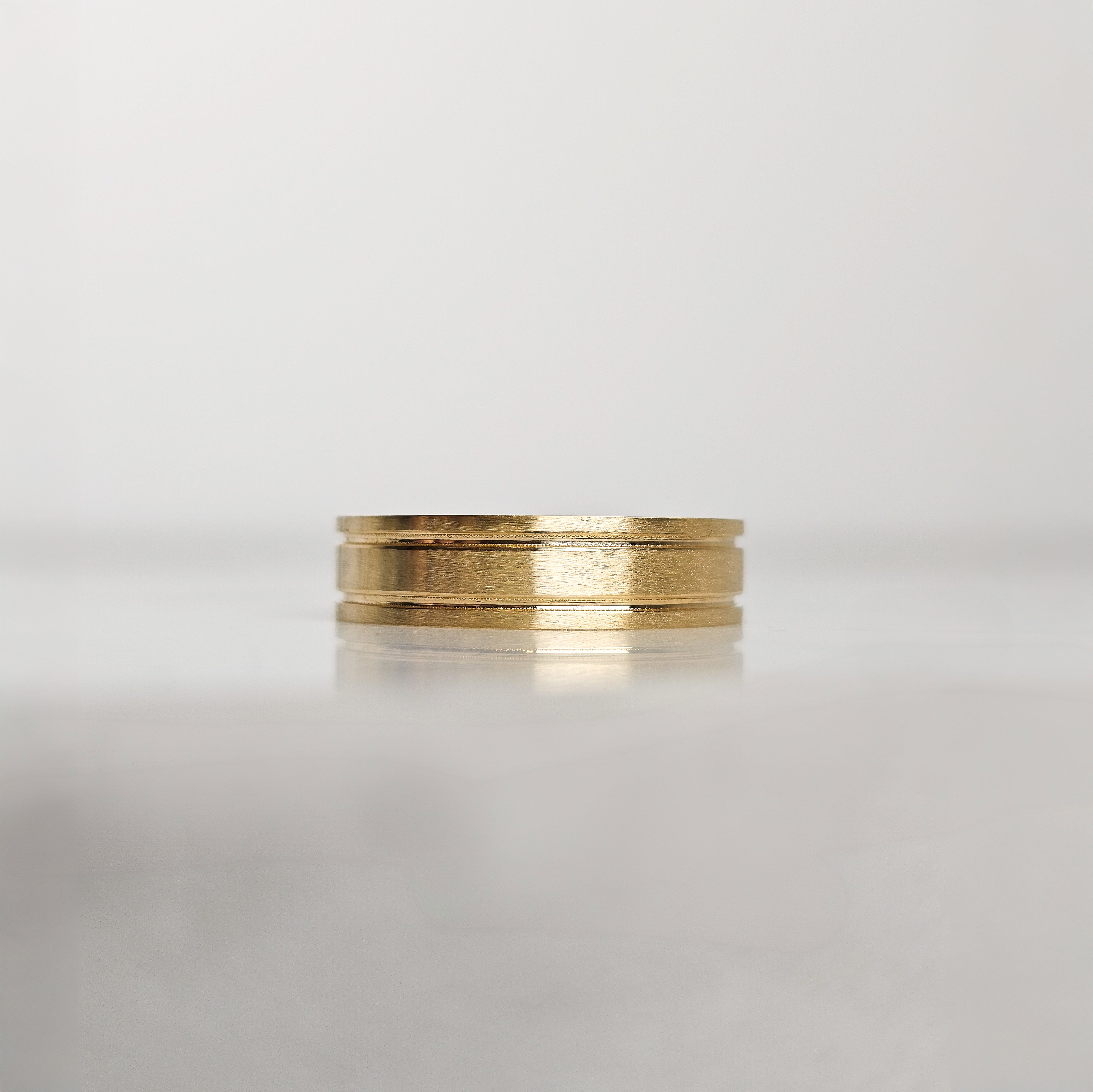 Double Channel Wedding Band - Brushed Finish