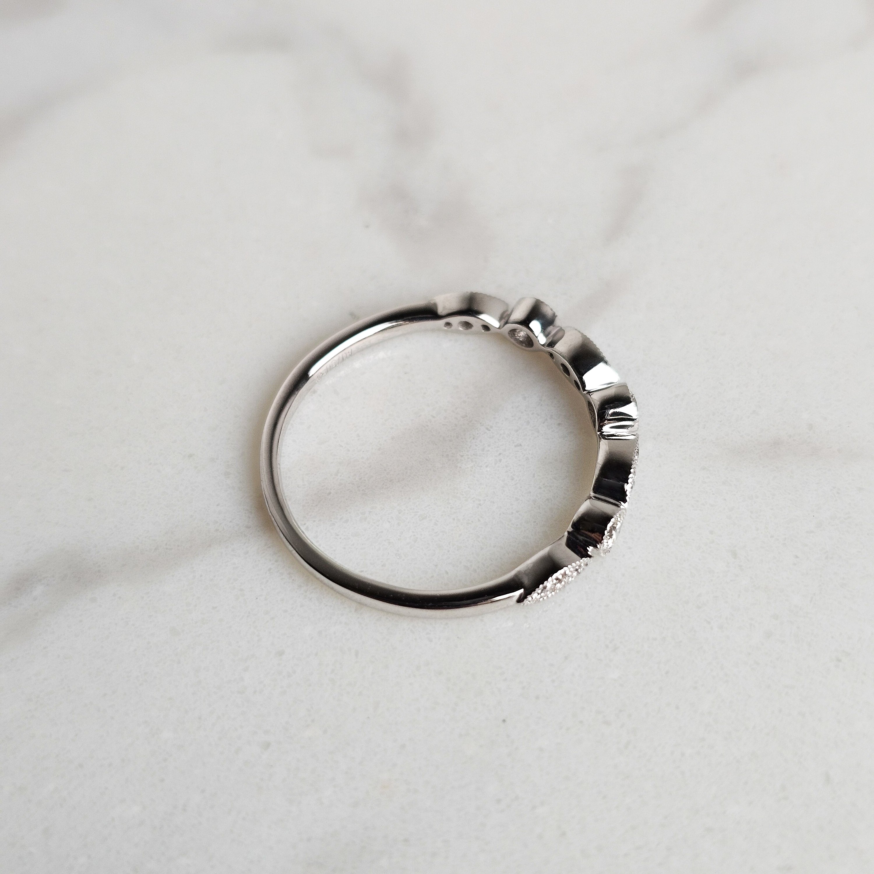 Diamond Alternating Shape Half Eternity Band