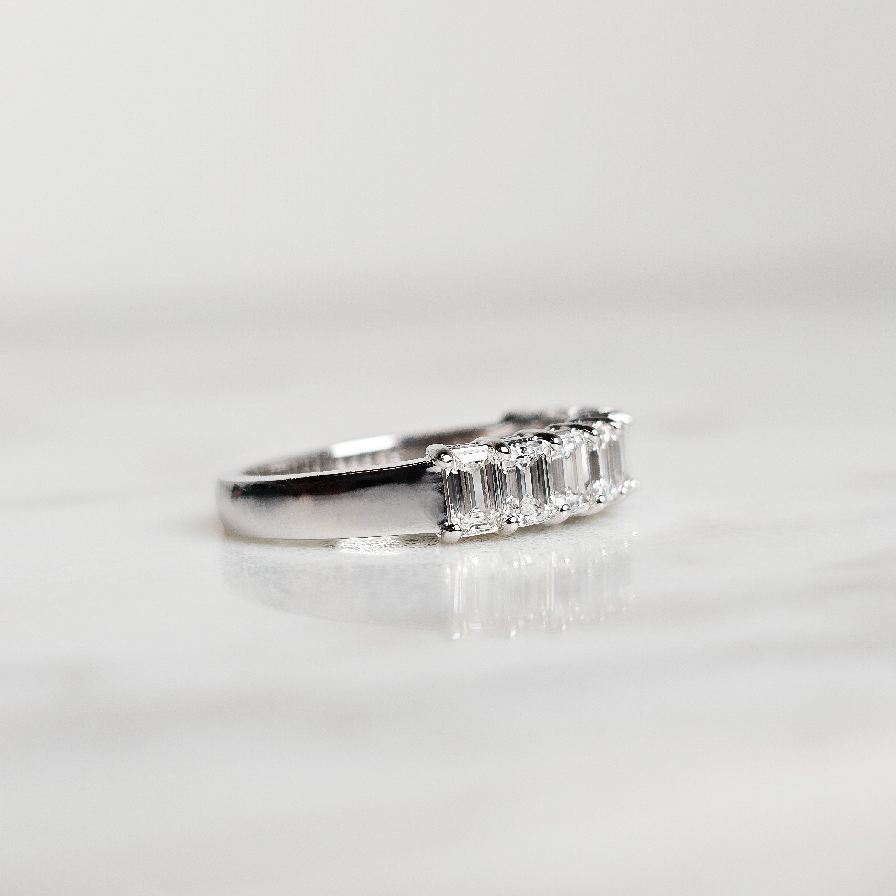 Diamond Half Eternity Band - Emerald Cut