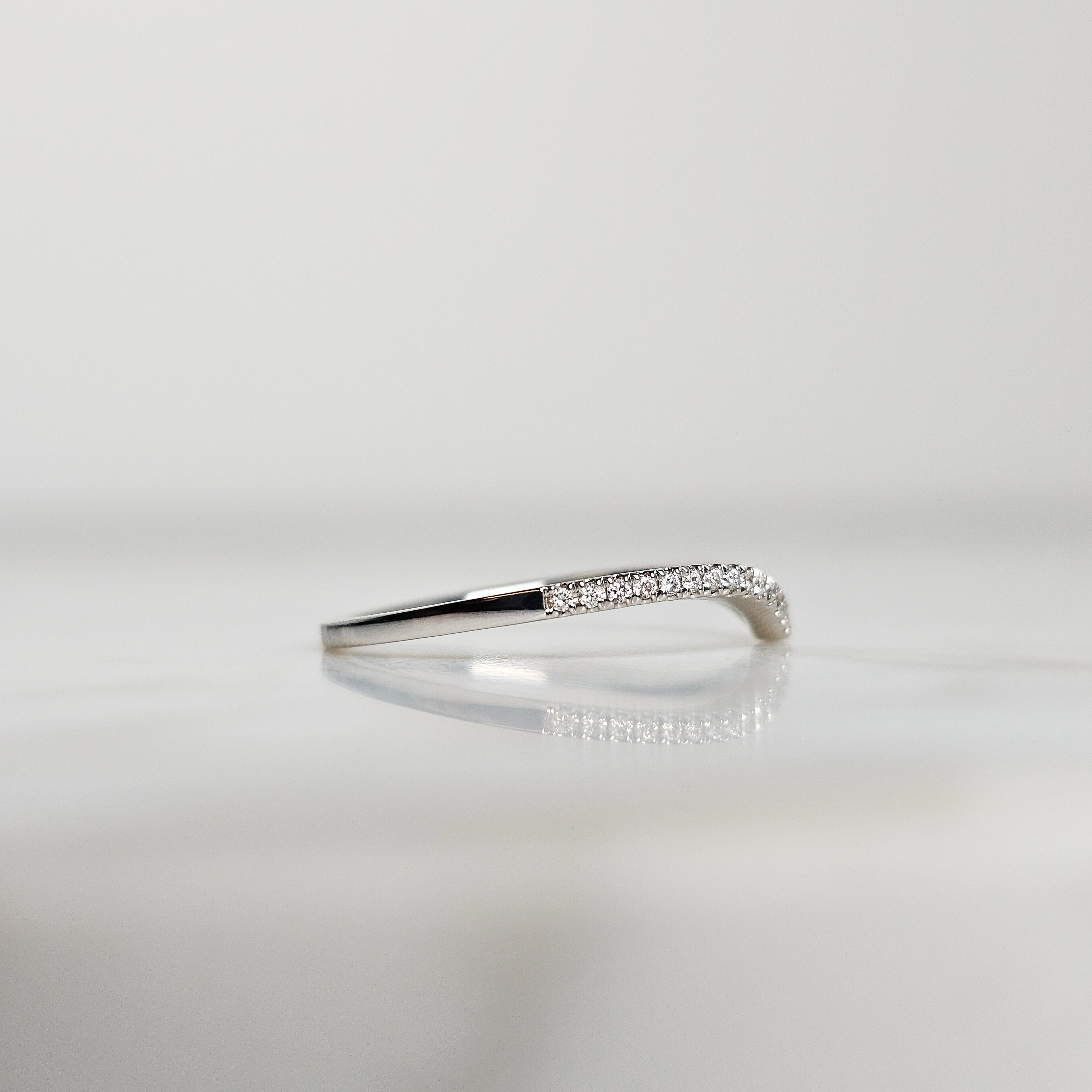 Diamond Pavé Chevron Half Eternity Band