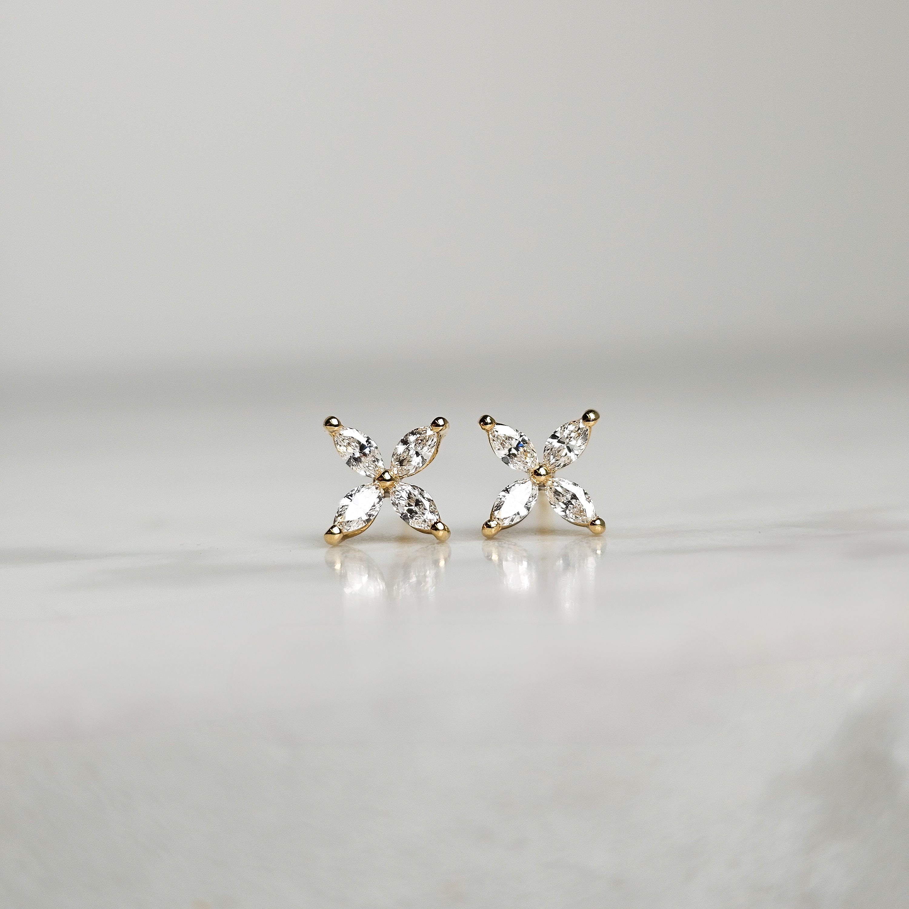 Marquise Flower Studs