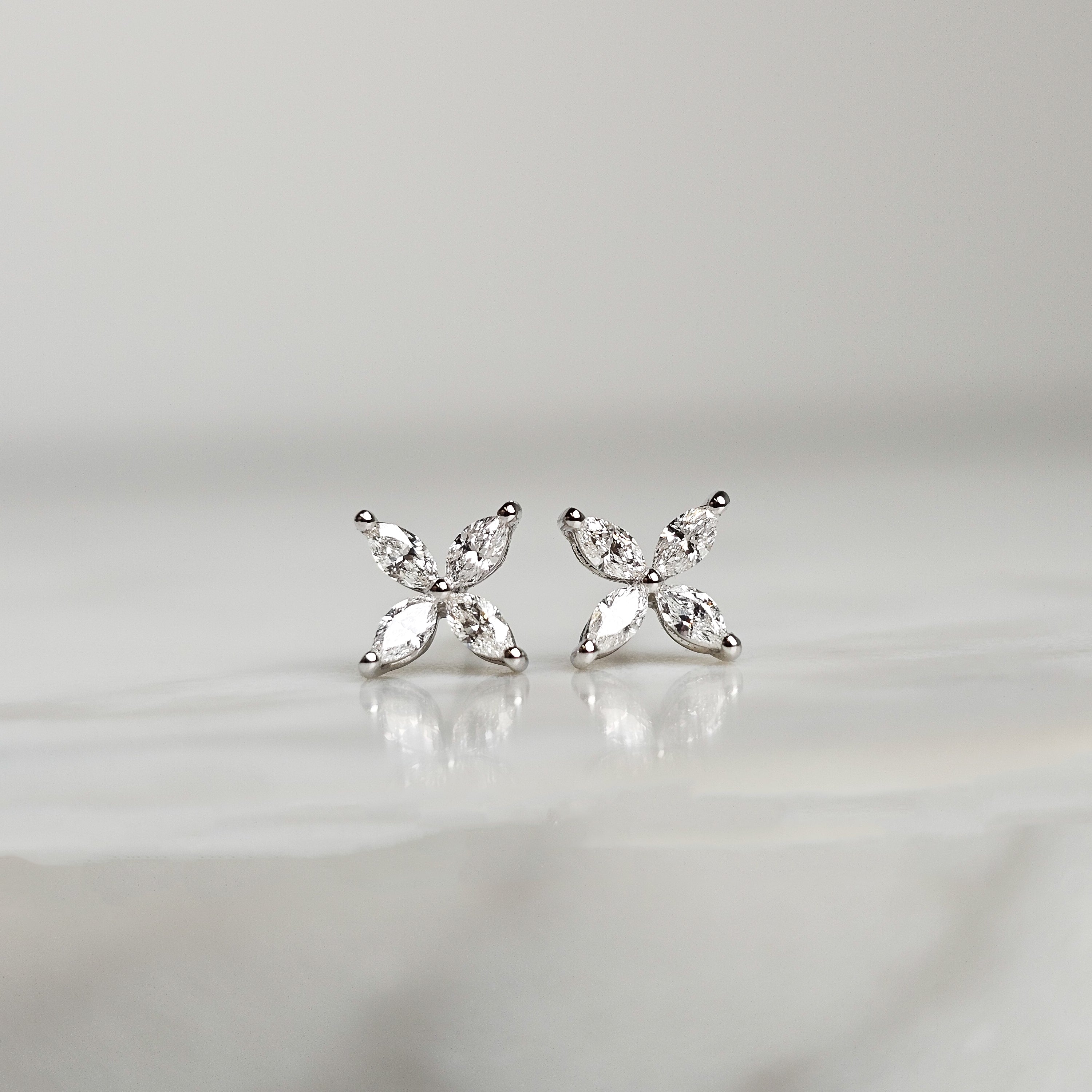 Marquise Flower Studs
