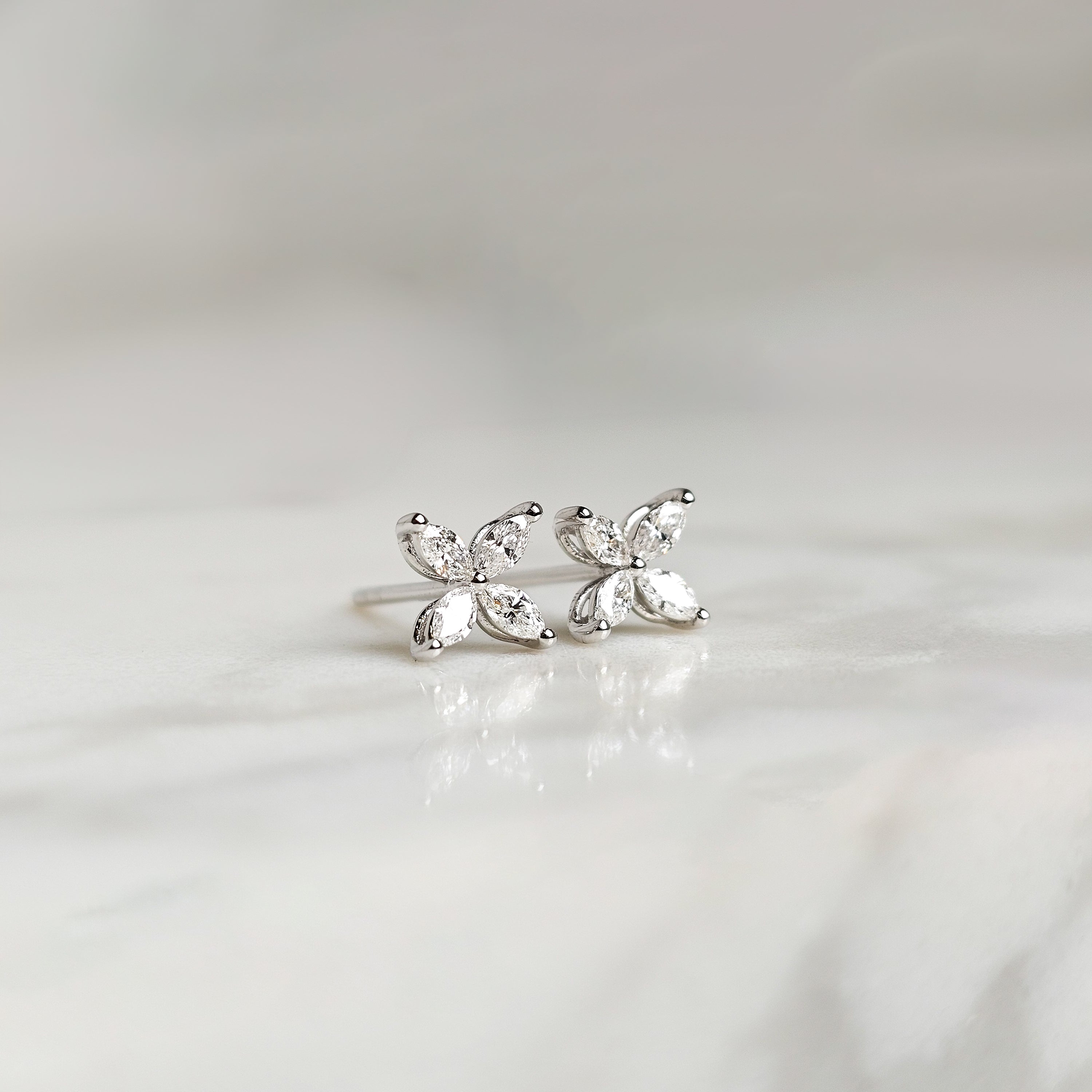 Marquise Flower Studs
