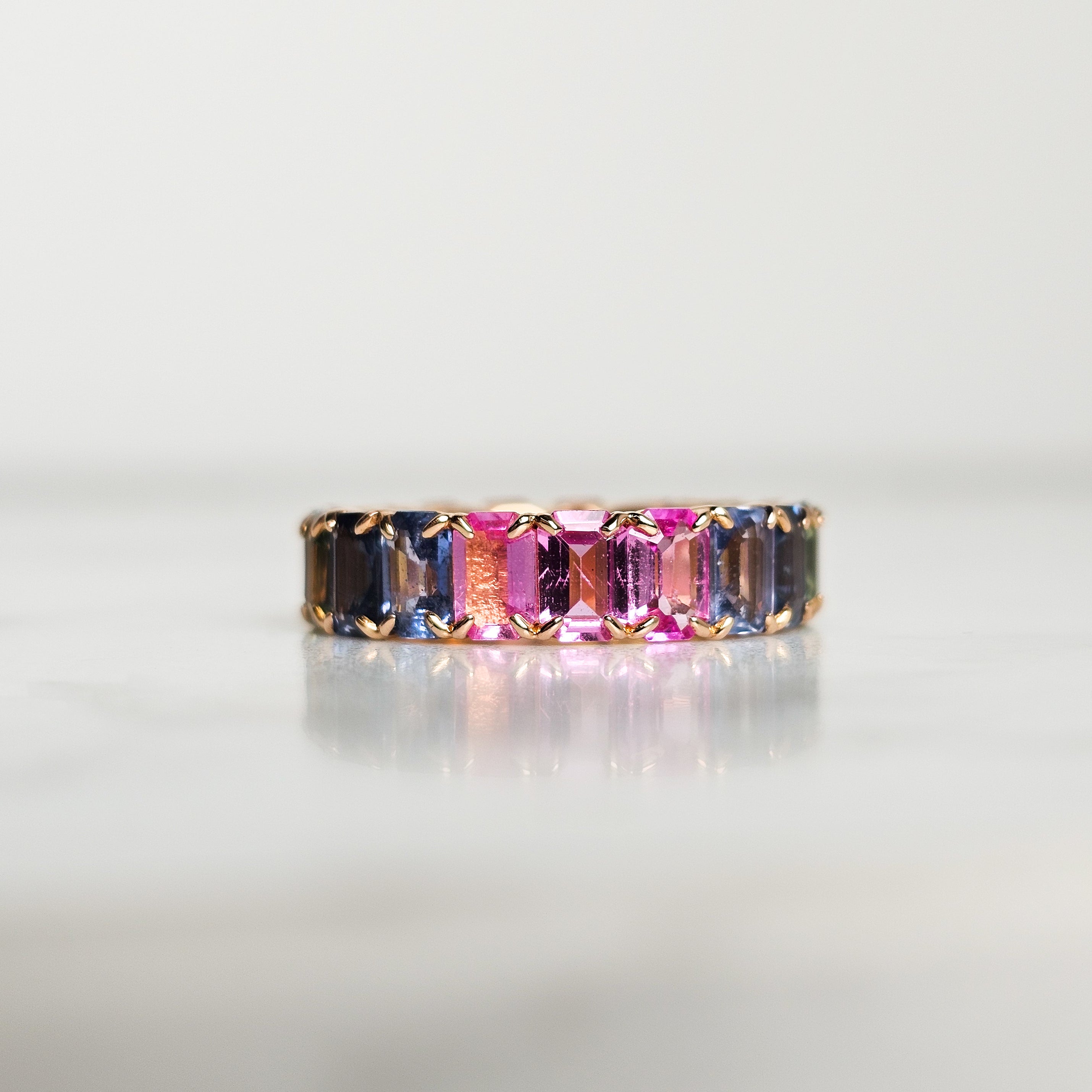 Rainbow Sapphire Eternity Ring