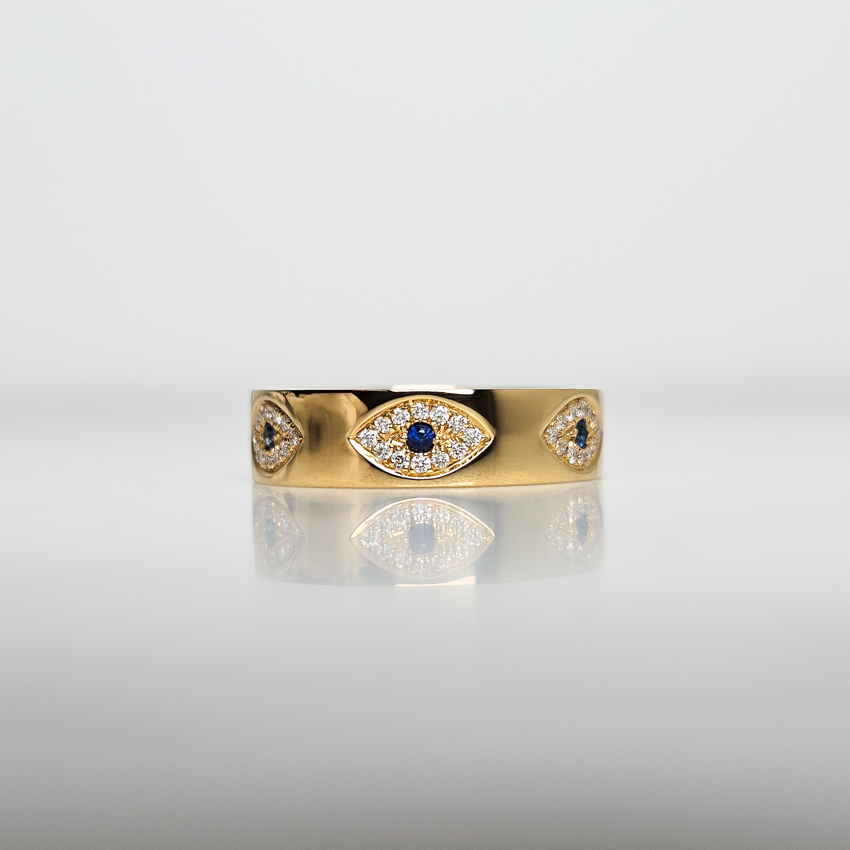 Evil Eye Ring - Yellow Gold