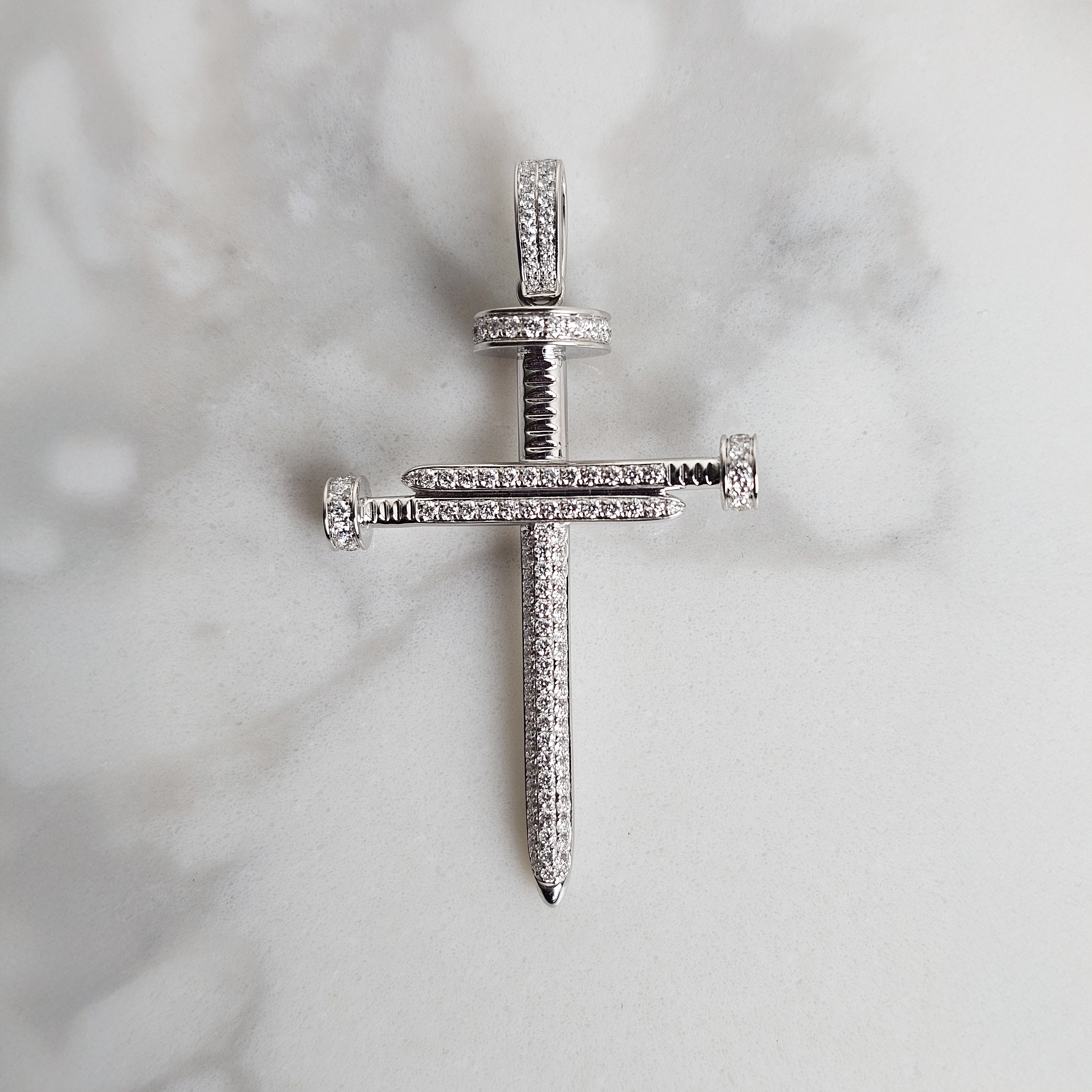 Pavé Diamond Nail Cross - Large