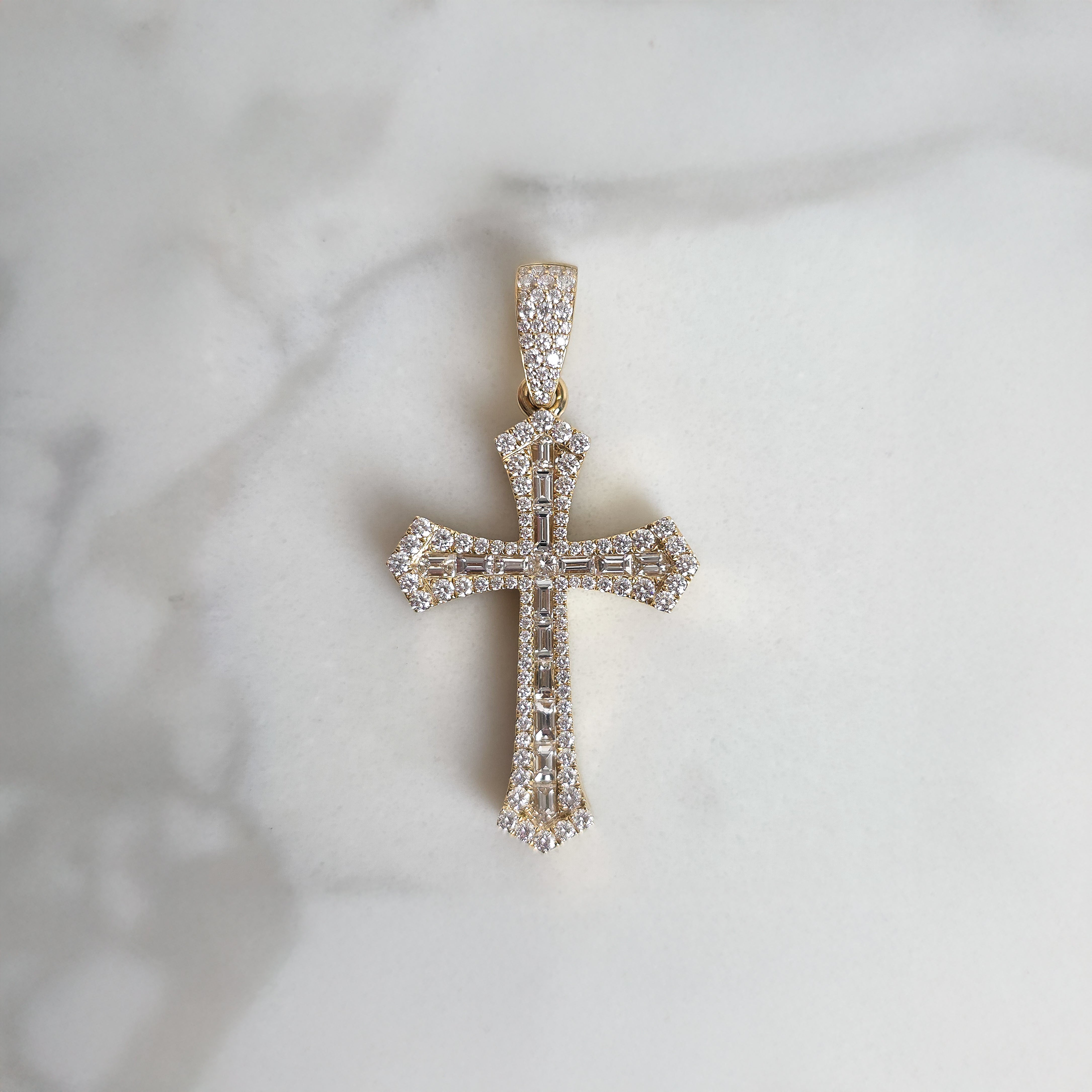 Baguette Diamond Cross