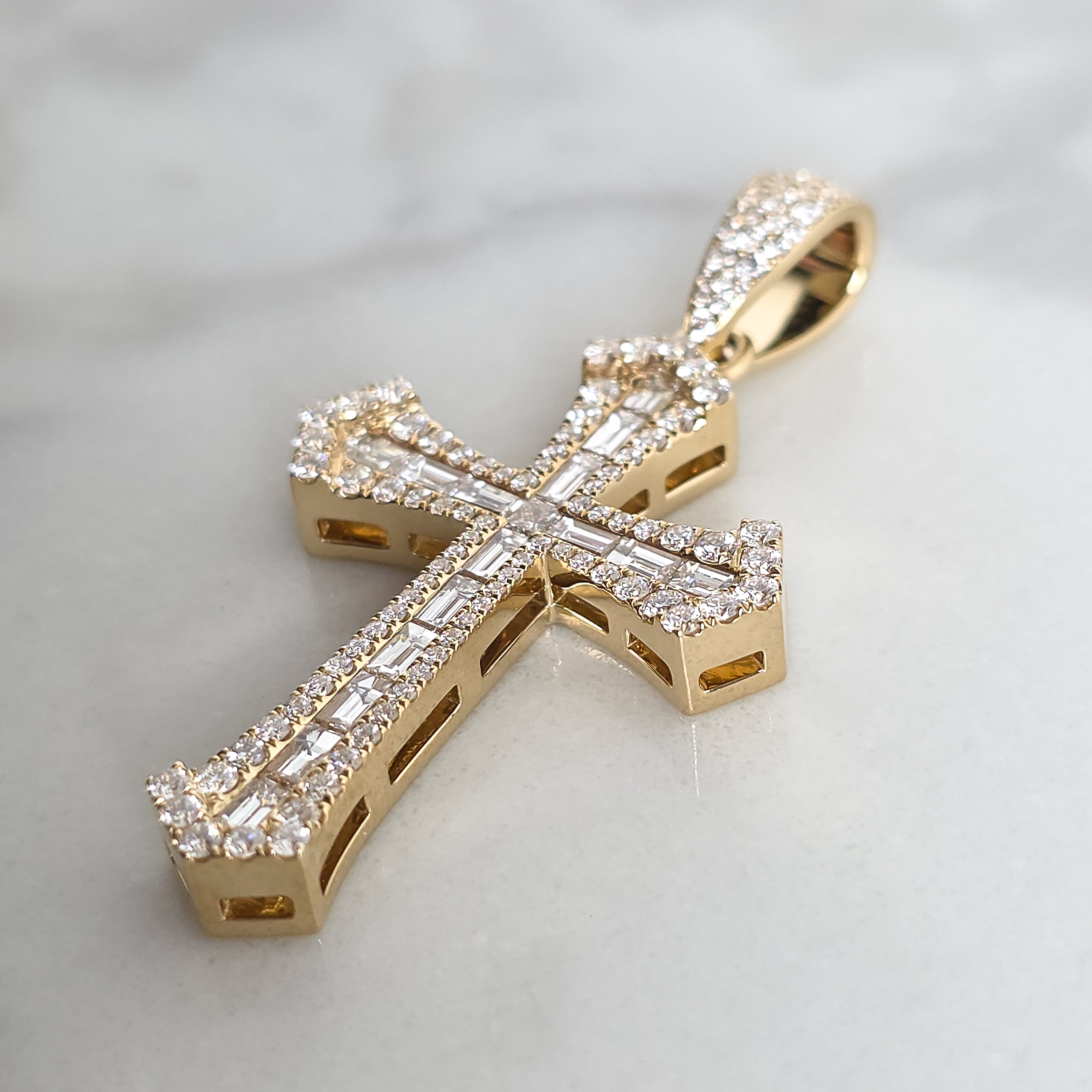 Baguette Diamond Cross