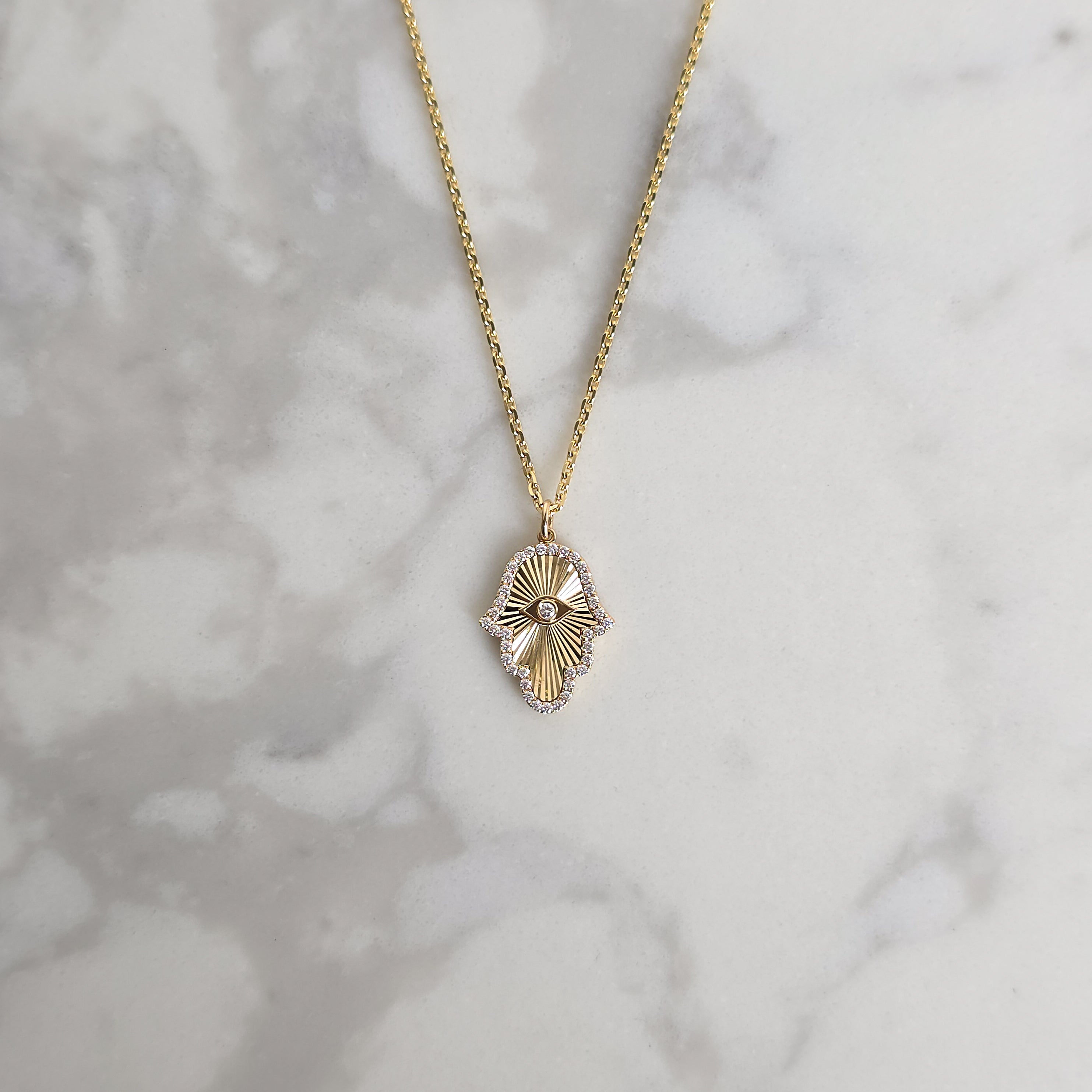 Evil Eye Hamsa Diamond Pendant