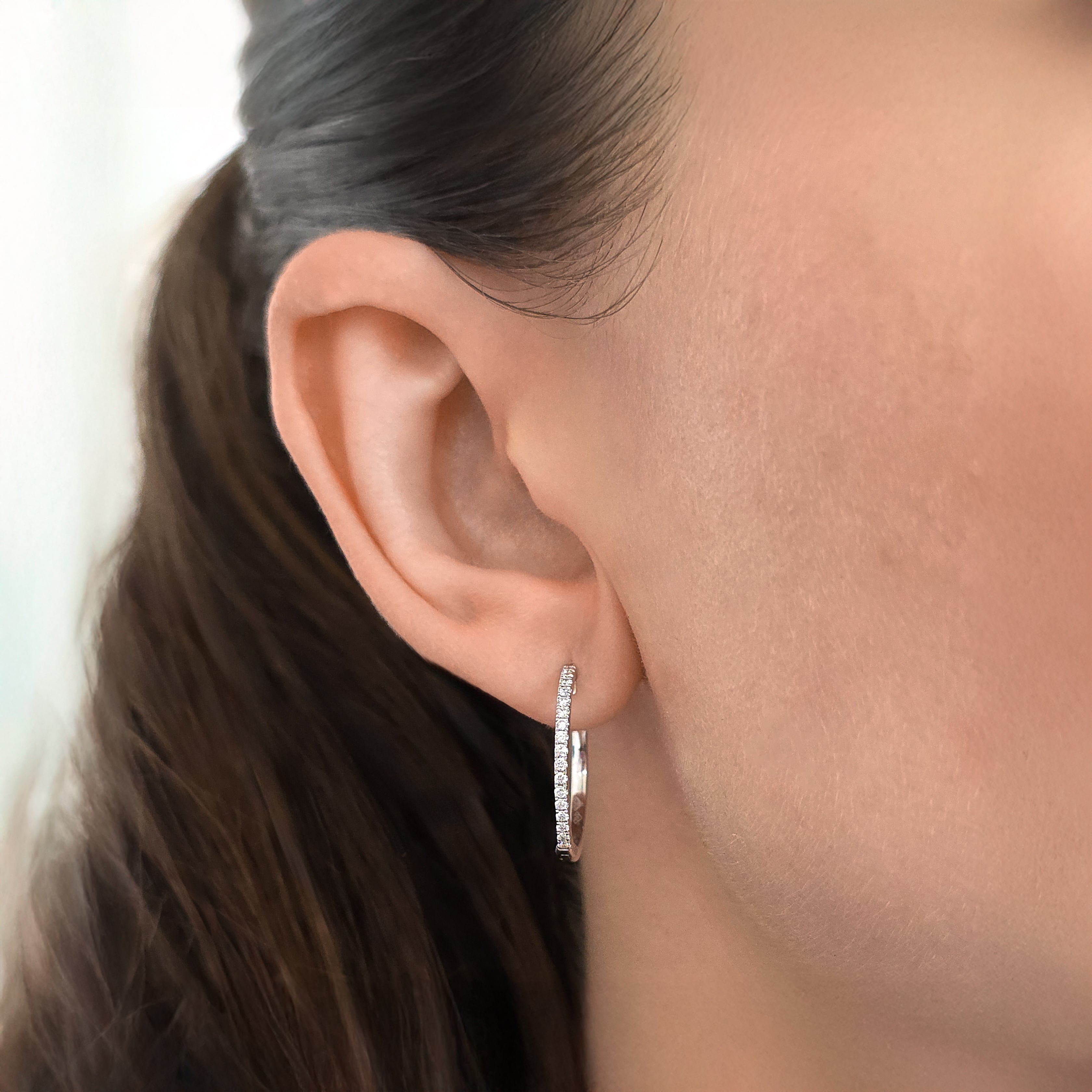 Diamond Hoop Huggies
