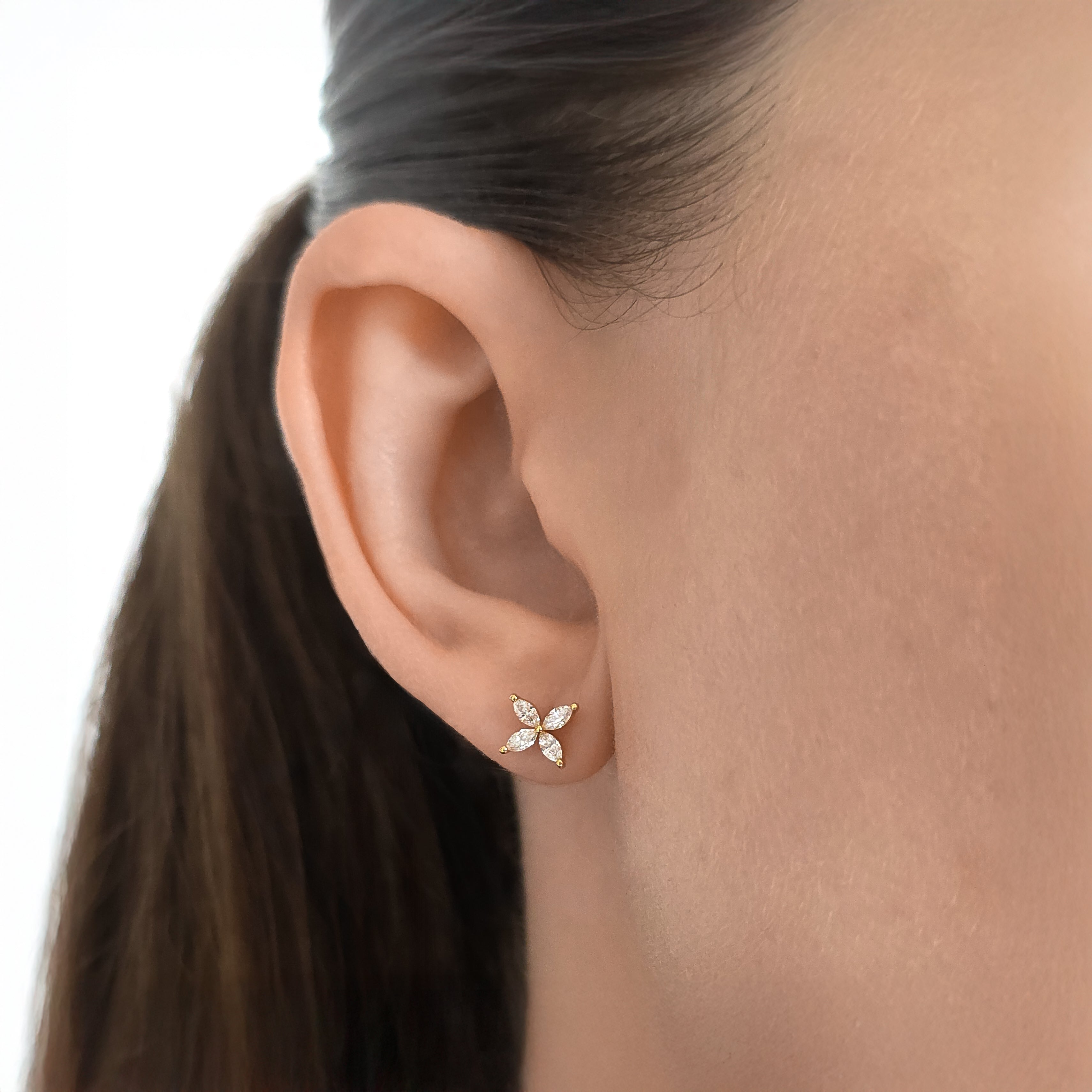 Marquise Flower Studs