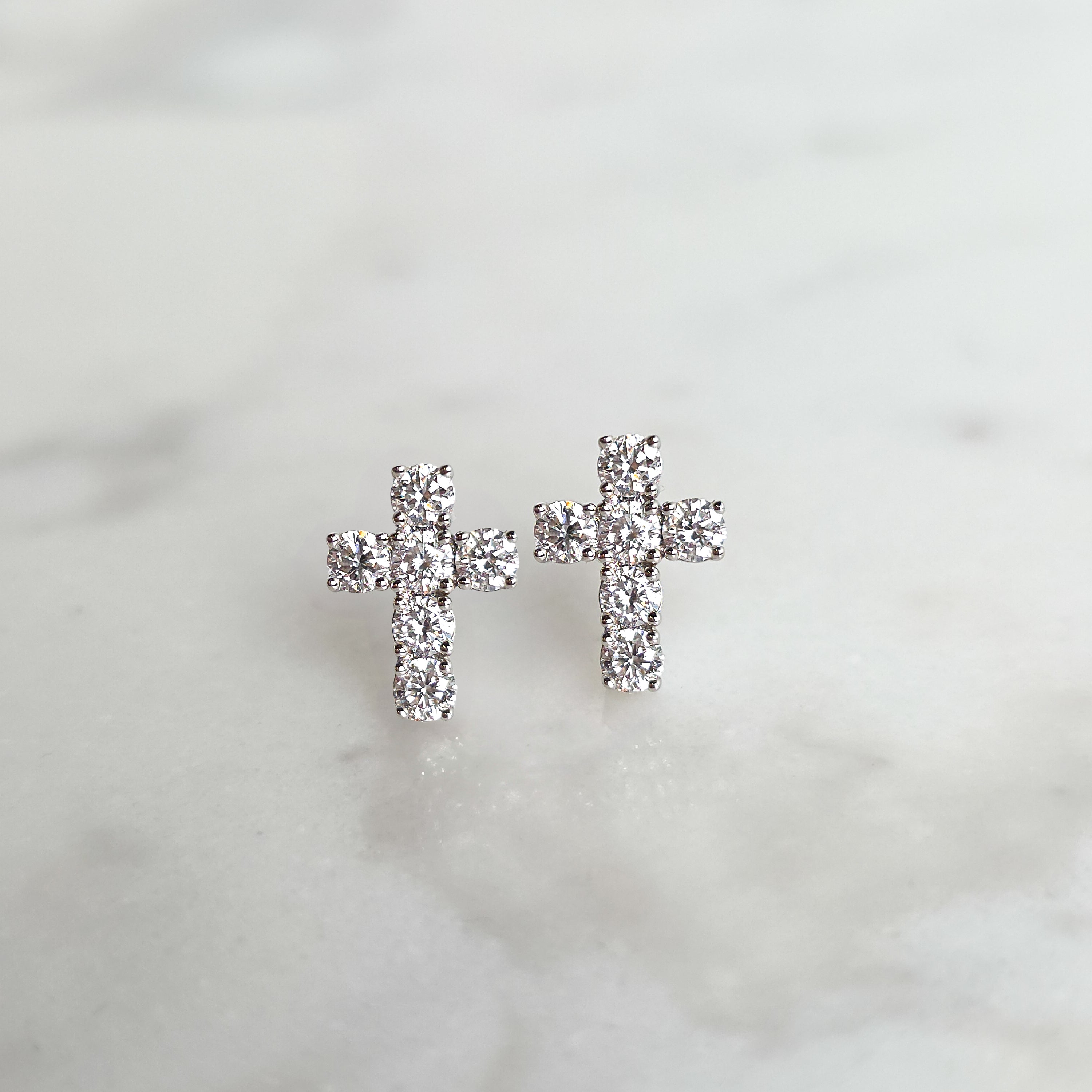 Diamond Cross Earrings