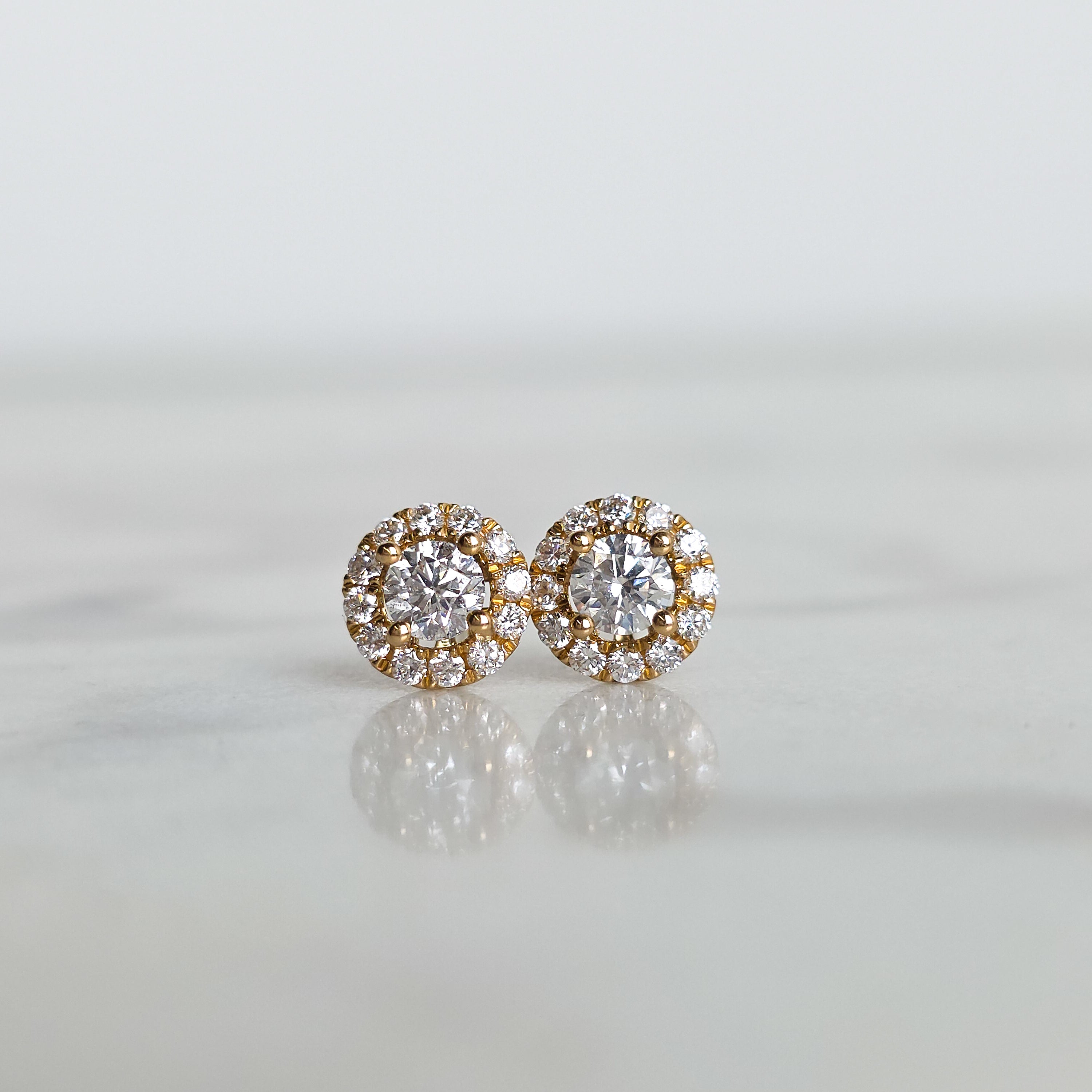 Halo Round Diamond Studs