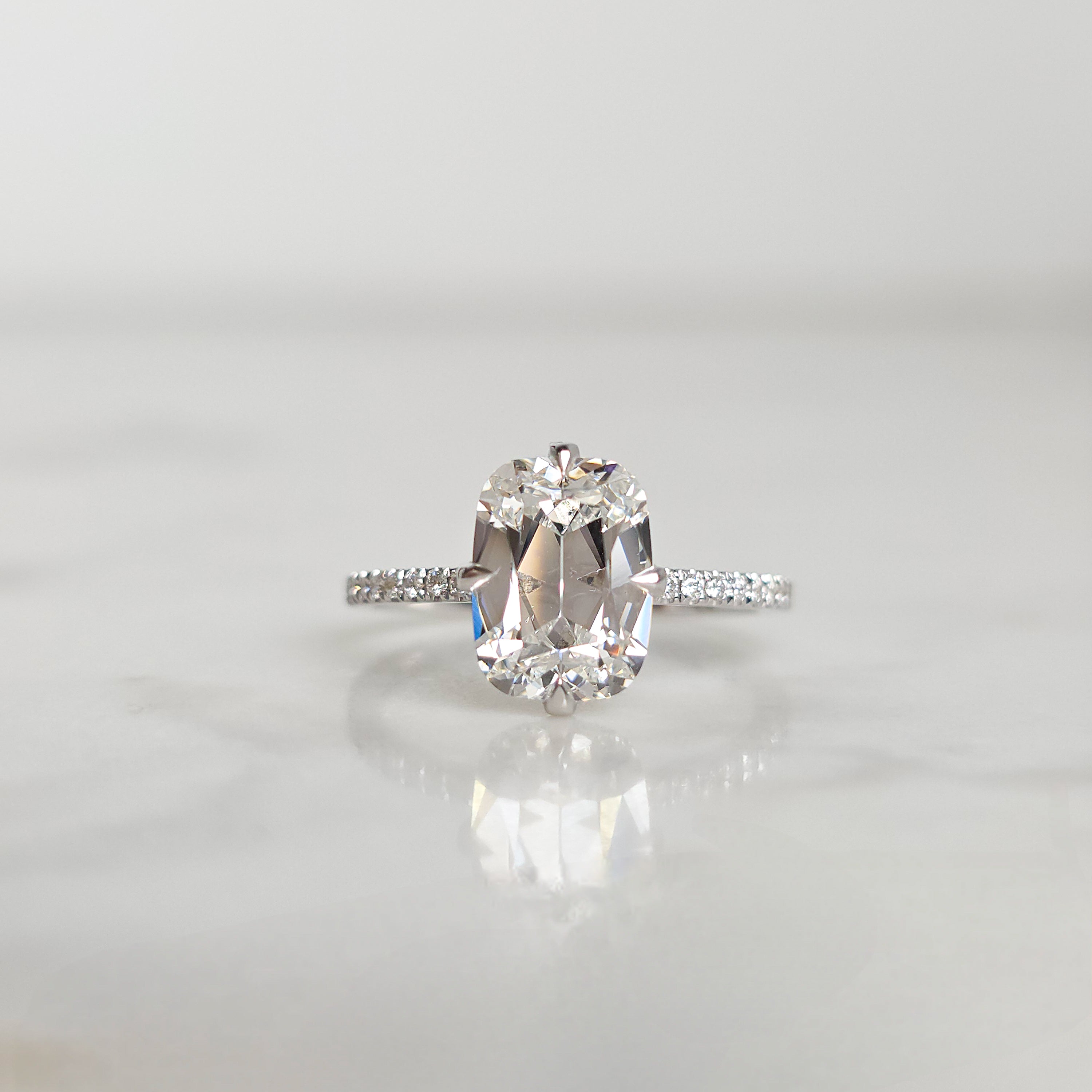 Old Mine Cushion Cut Engagement Ring - 3.00ct