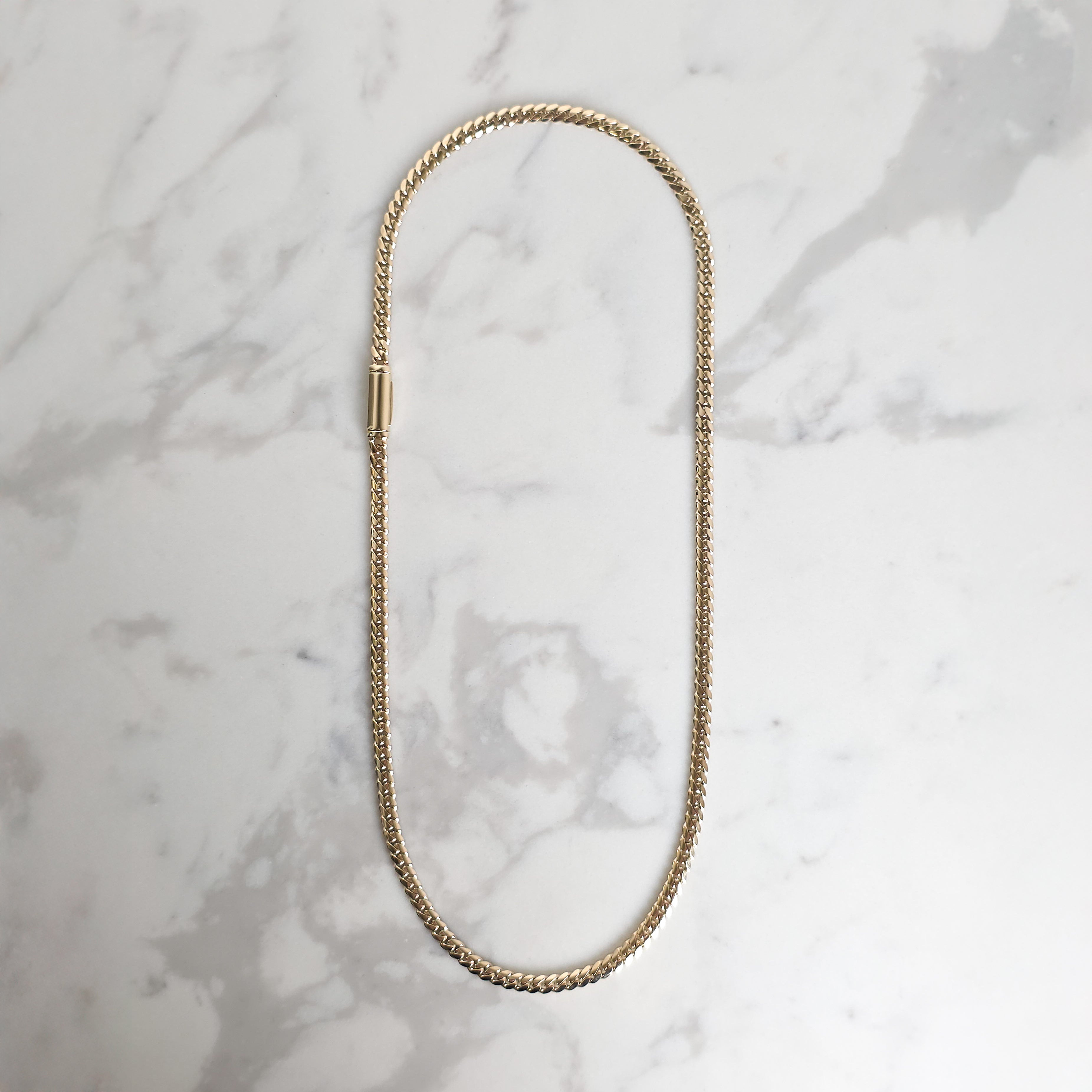 Yellow Gold Cuban Chain - 5mm with Folding Box Lock