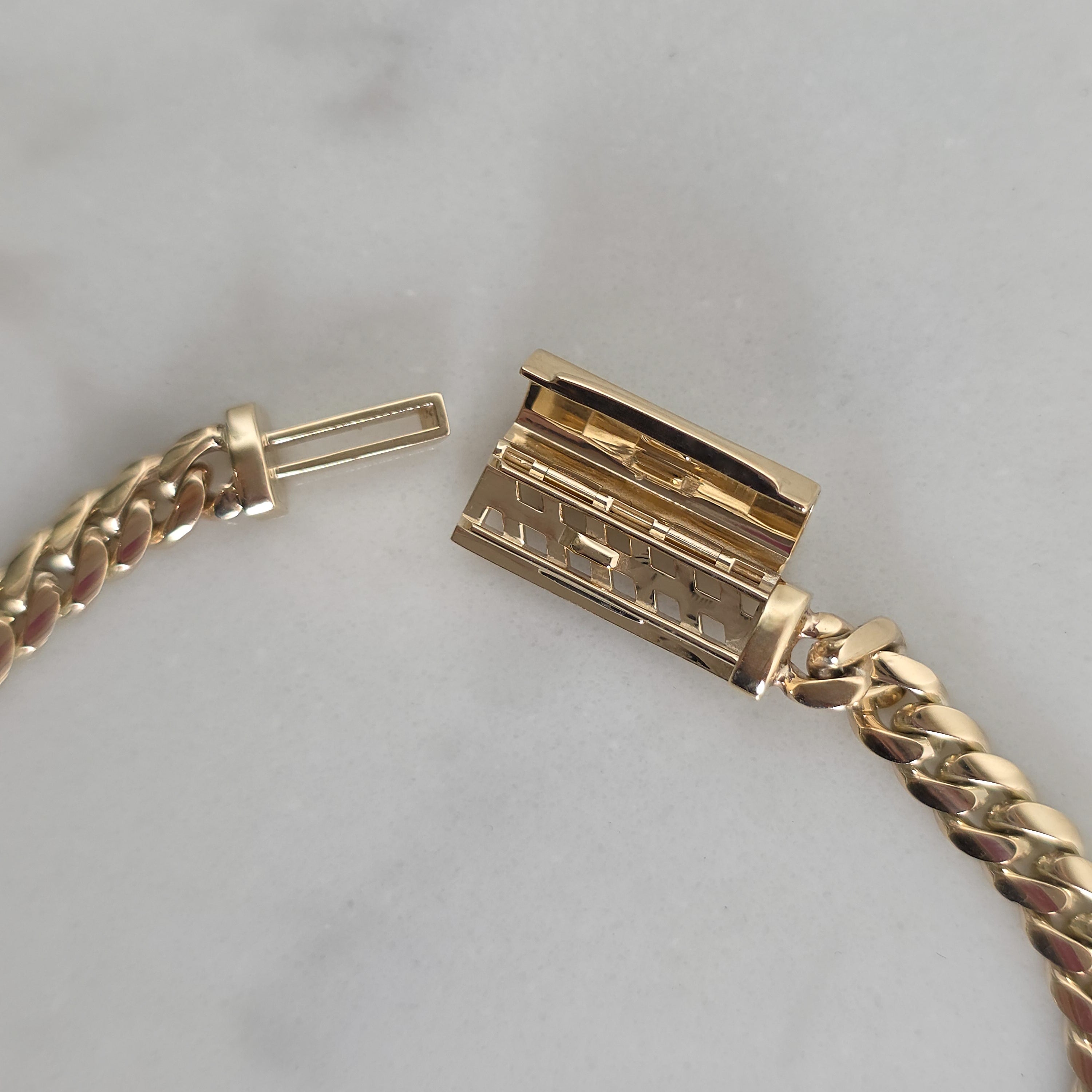 Yellow Gold Cuban Chain - 5mm with Folding Box Lock
