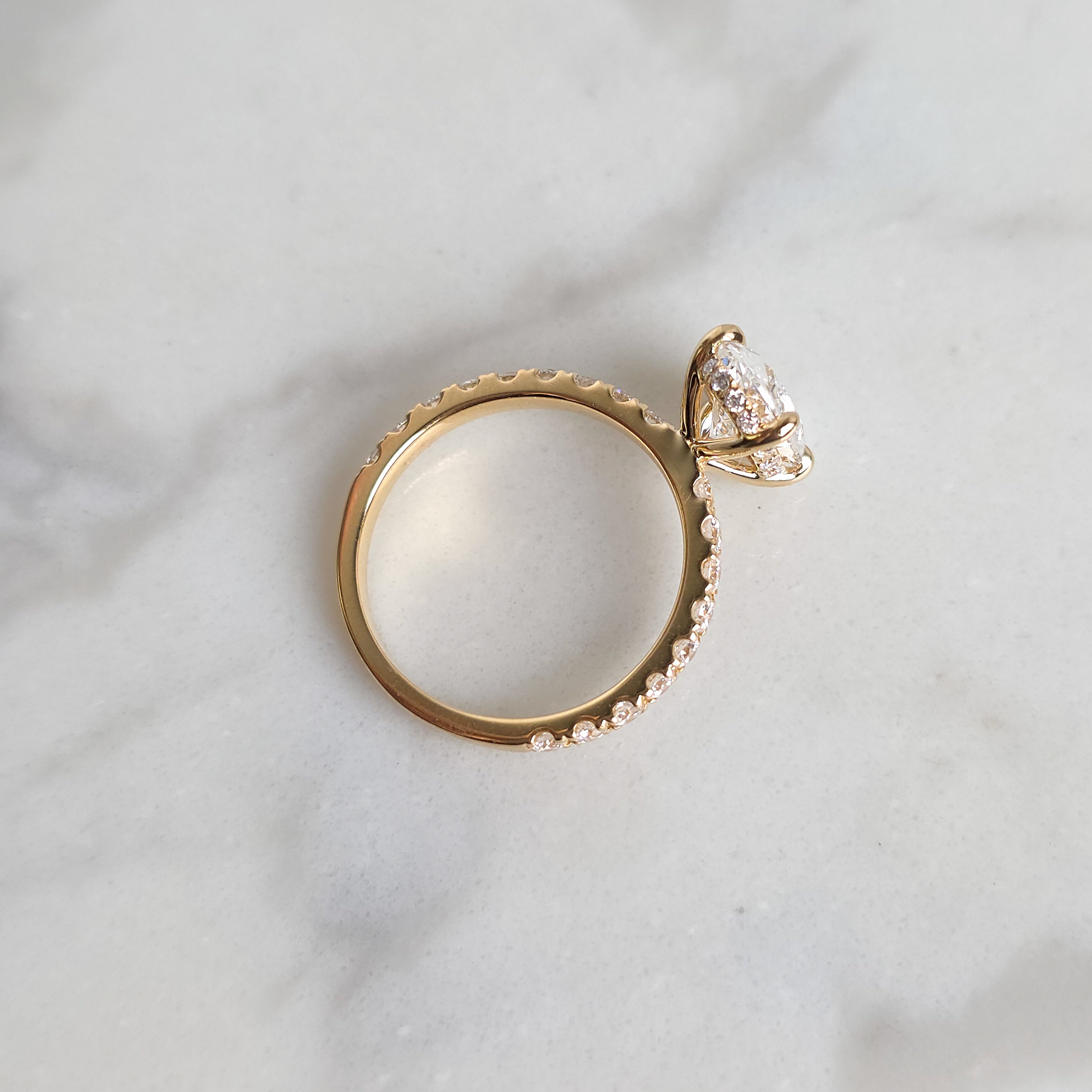 Oval Cut Engagement Ring with Diamond Band - 2.78cttw