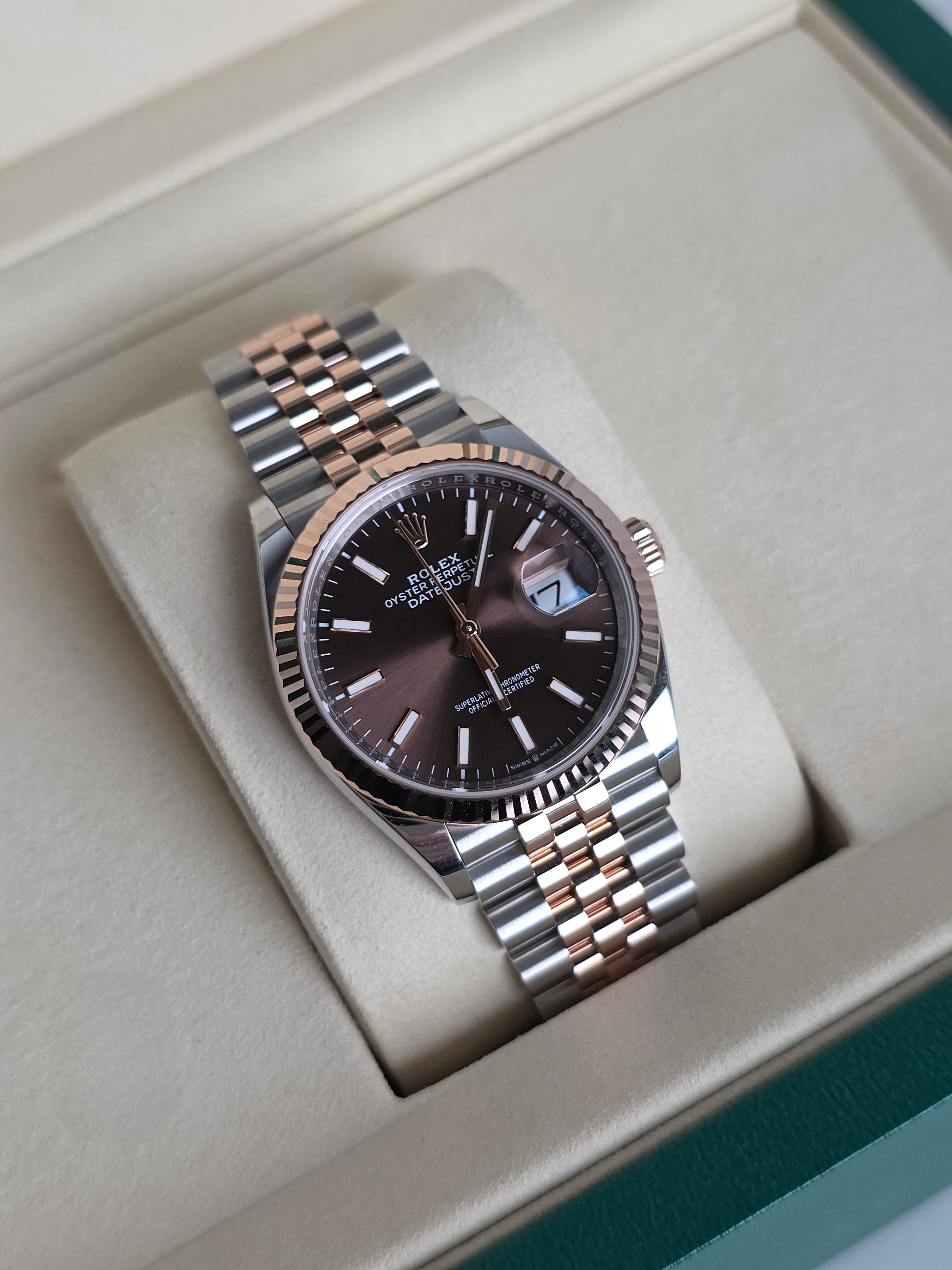Rolex Datejust 36mm Two Tone Rose Gold