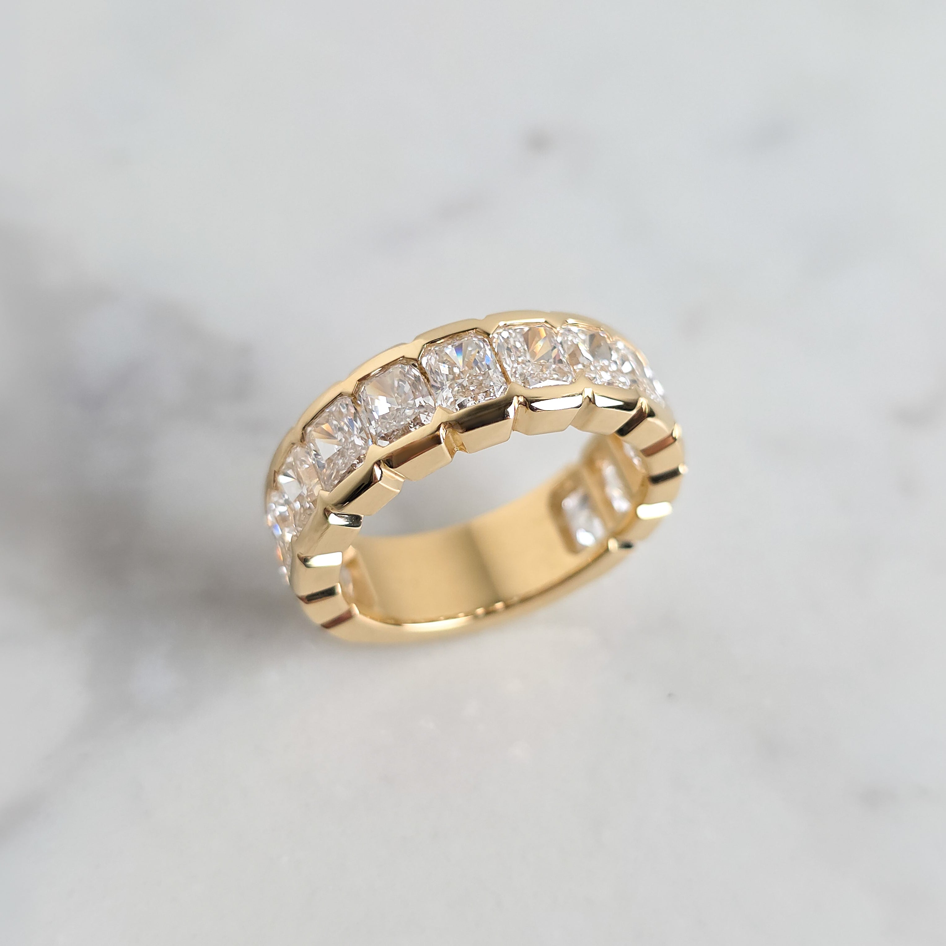 Custom │ Half Bezel Three Quarter Eternity Ring