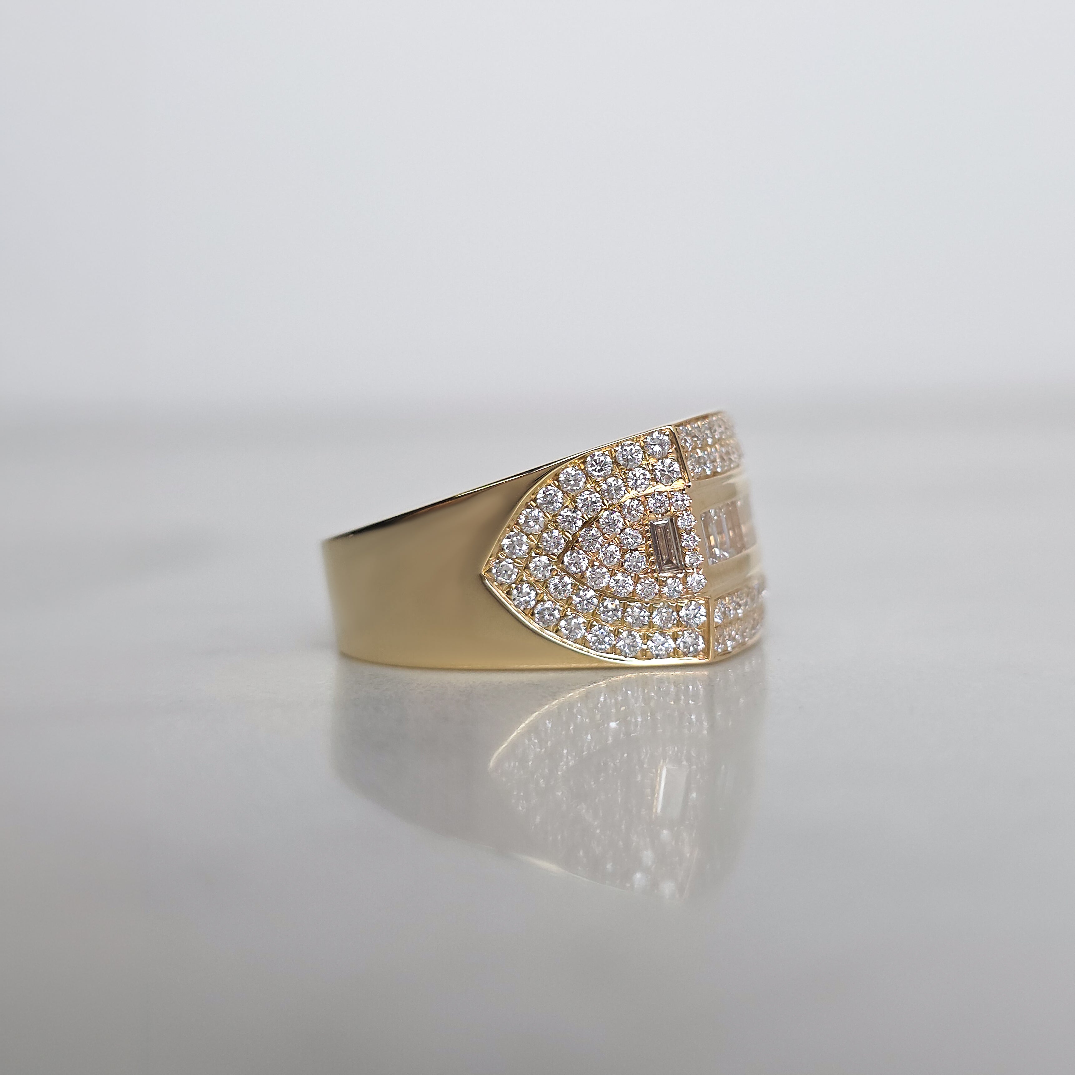 Baguette Row Signet Ring