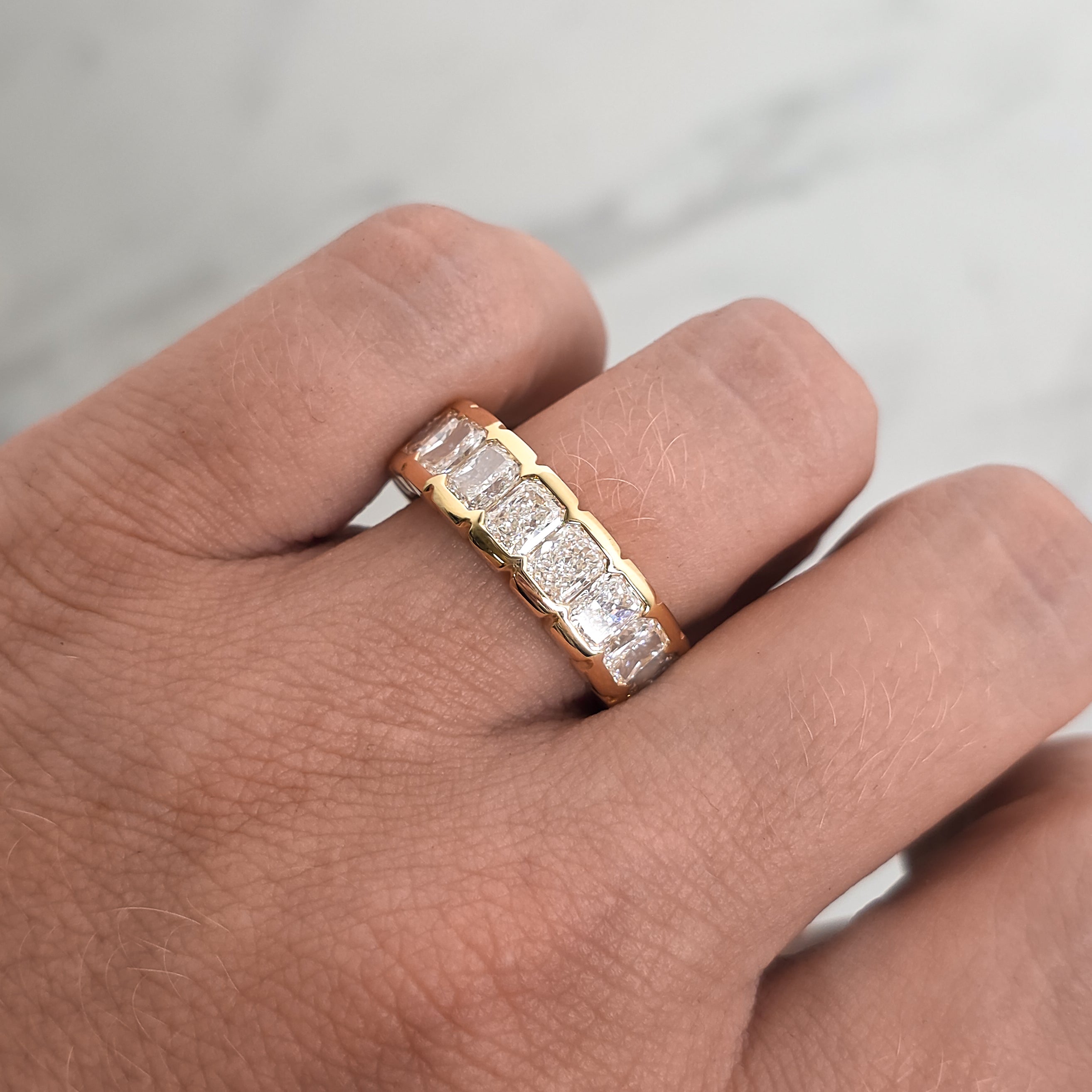 Custom │ Half Bezel Three Quarter Eternity Ring