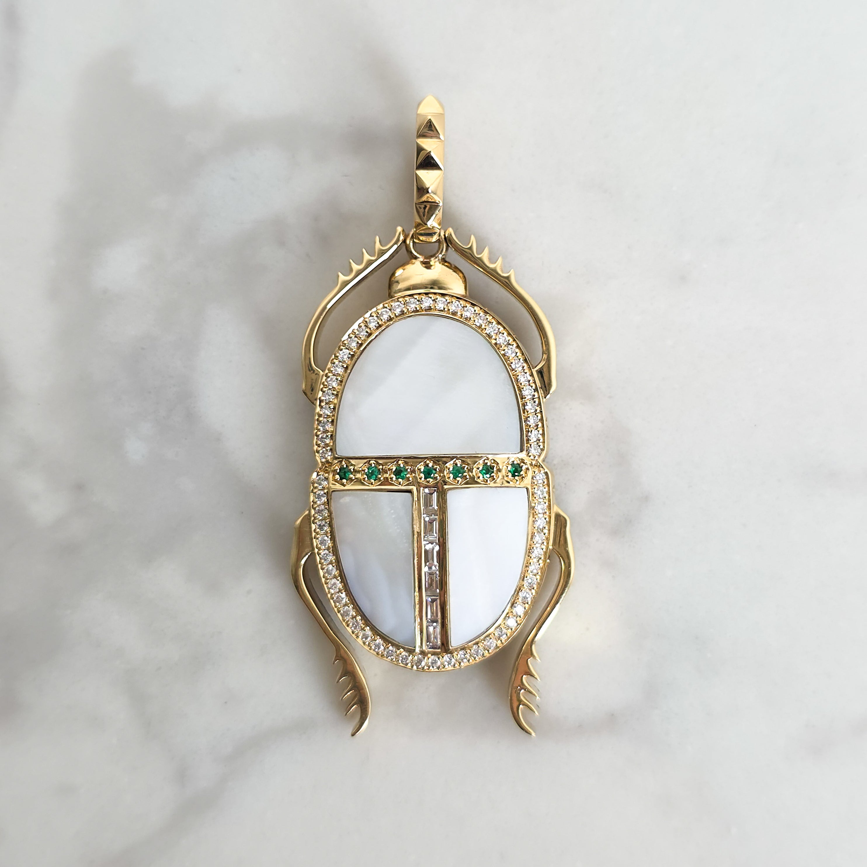 Scarab Pendant Mother of Pearl