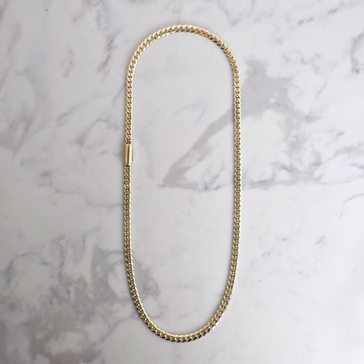Yellow Gold Cuban Chain - 6mm with Folding Box Lock