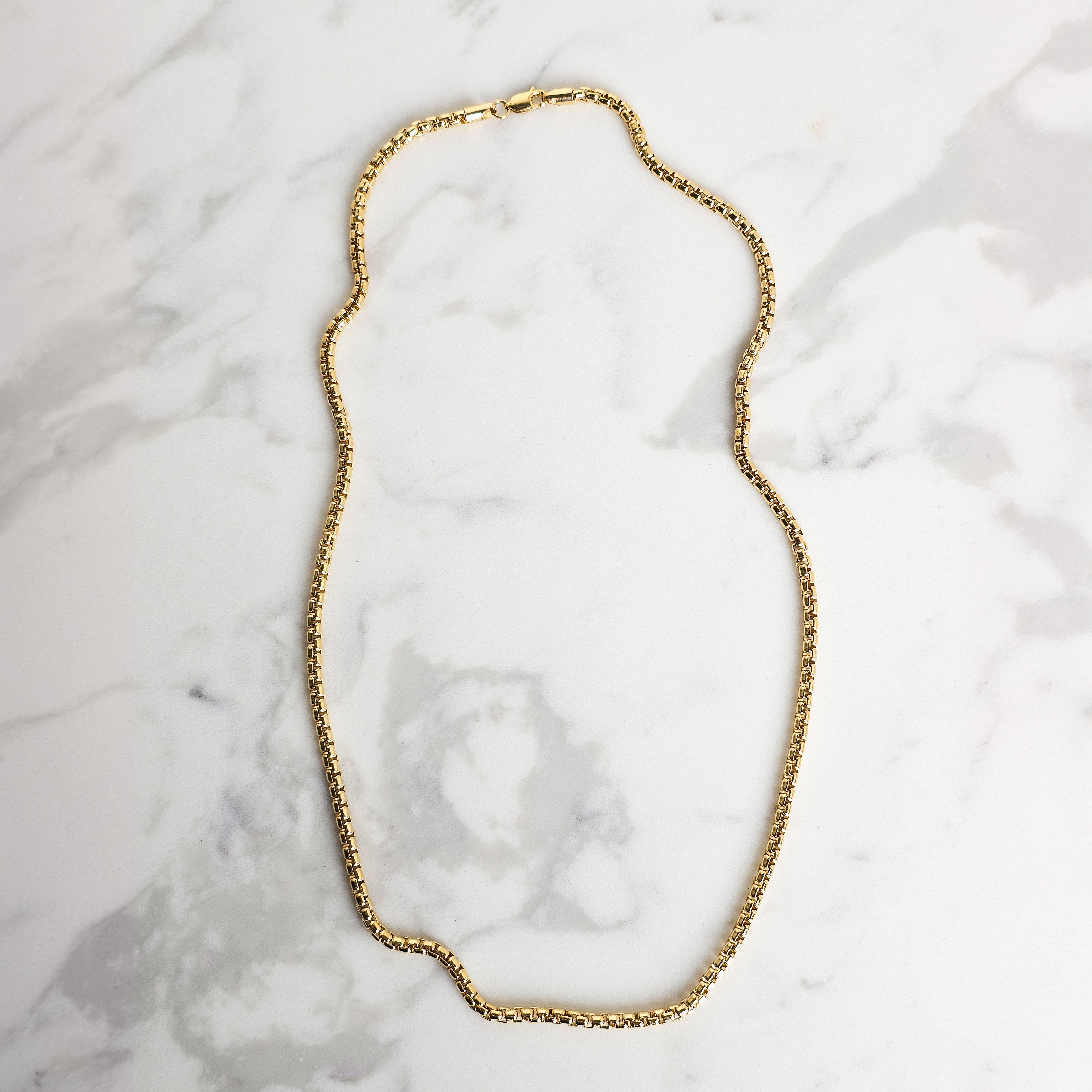Box Link Chain Mens Jewellery in Yellow Gold