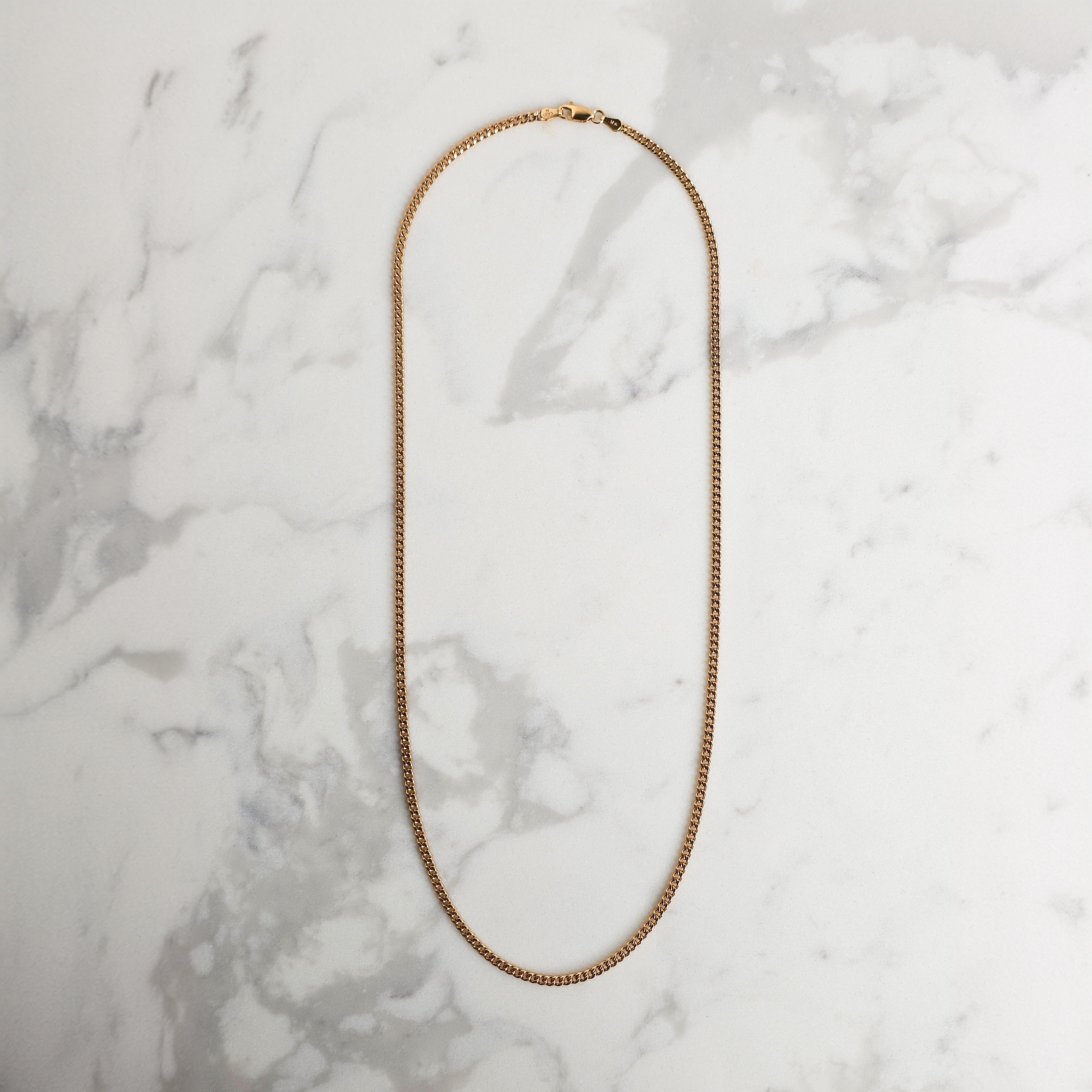 Micro cuban yellow gold mens chain