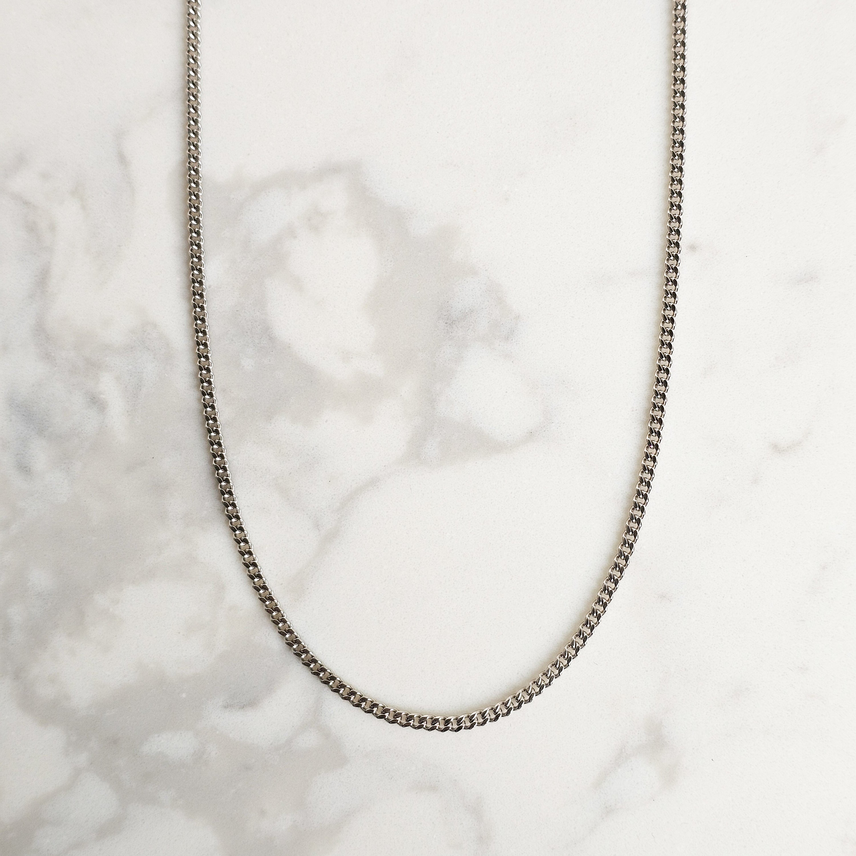white gold mens chain