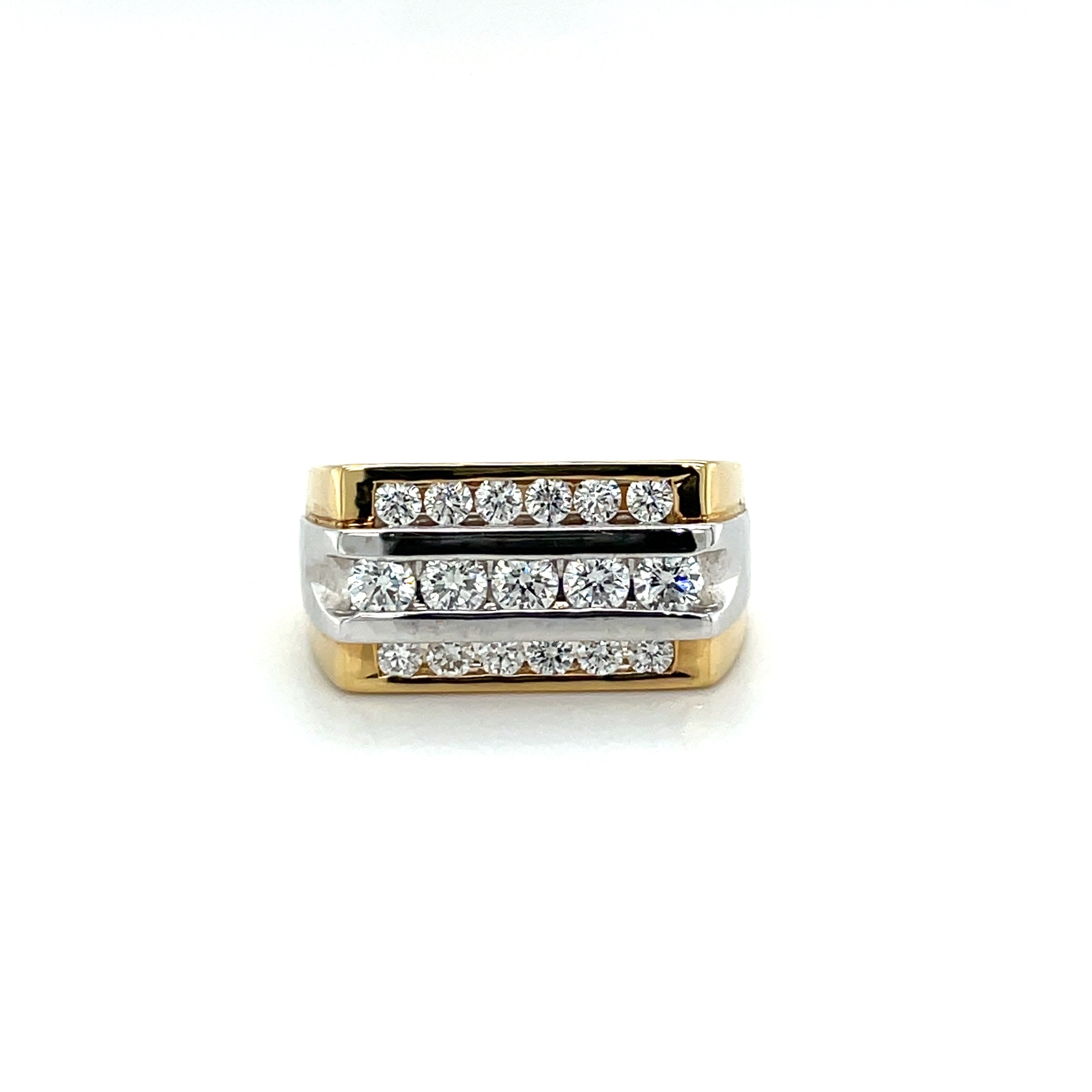 Custom │ Two Tone Diamond Signet Ring