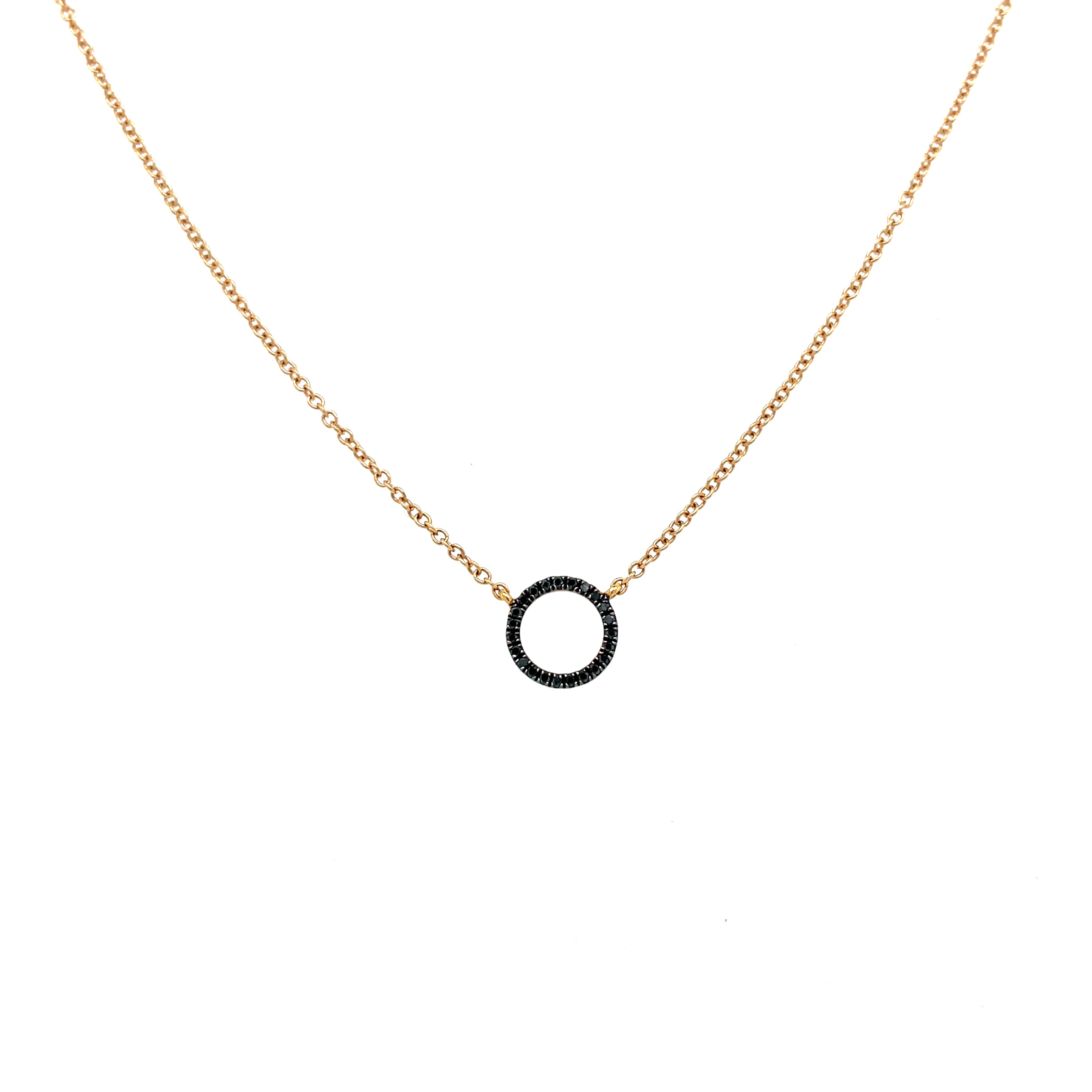 Black Diamond Circle Necklace
