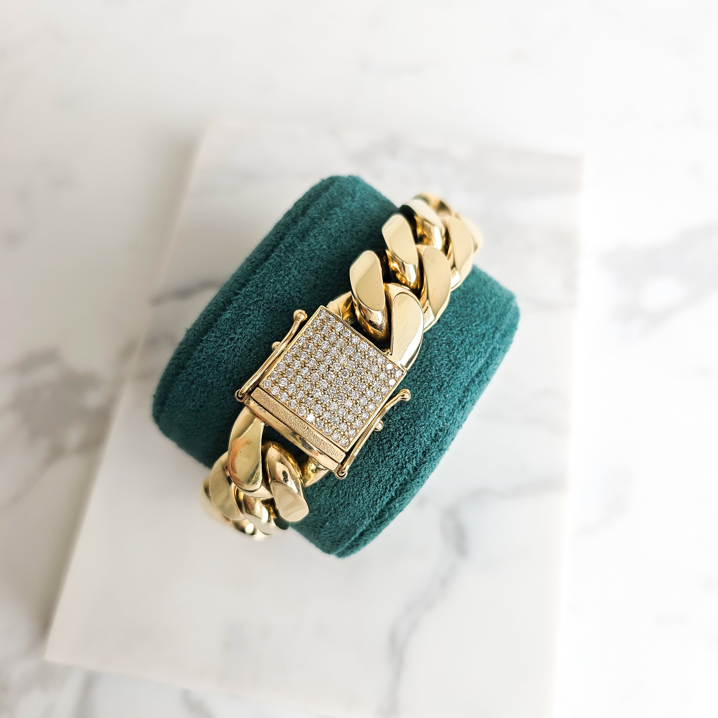 Cuban Bracelet with Diamond Box Lock - Custom Order