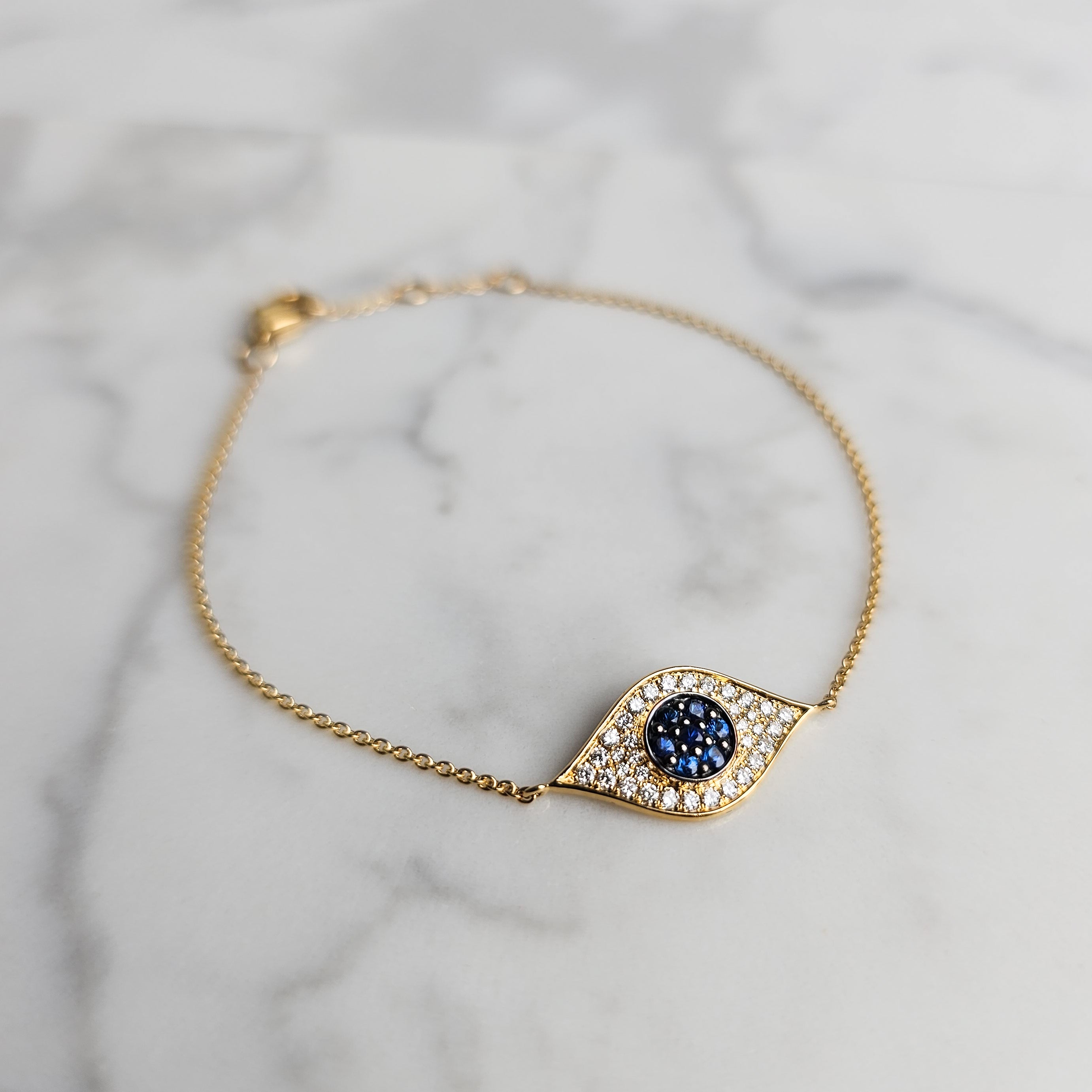 Diamond & Sapphire Evil Eye Bracelet