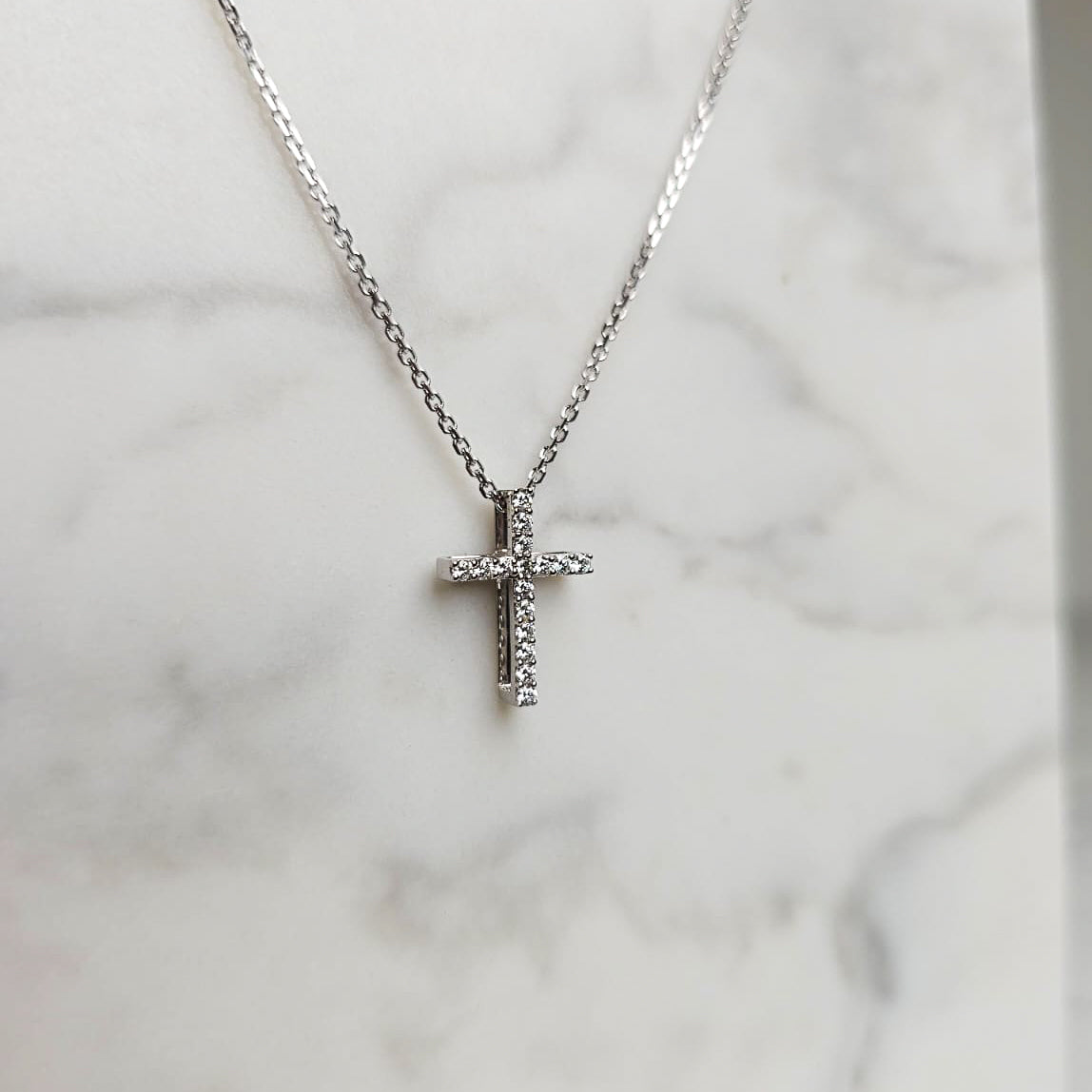 Two Piece Diamond Cross Pendant