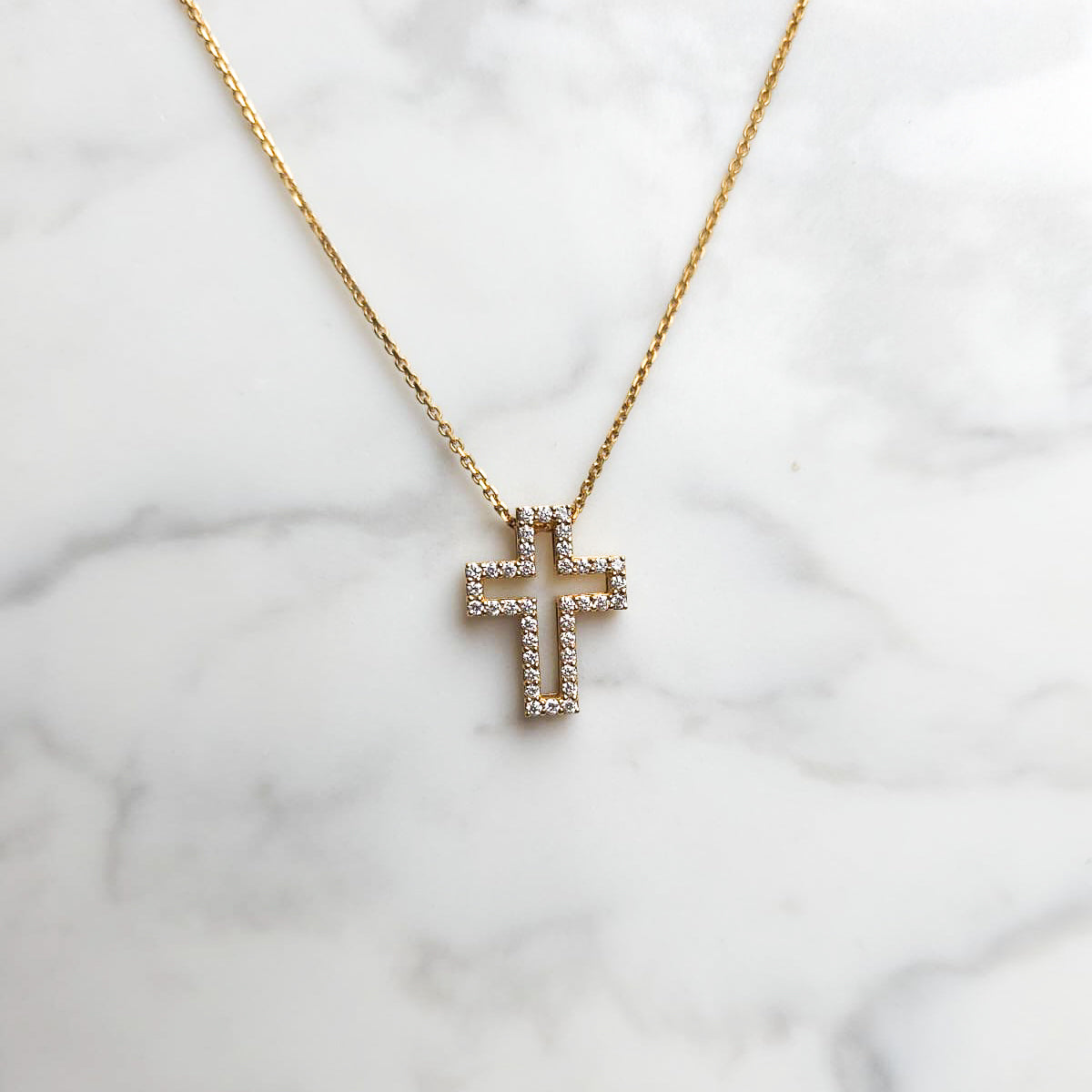 Two Piece Diamond Cross Pendant