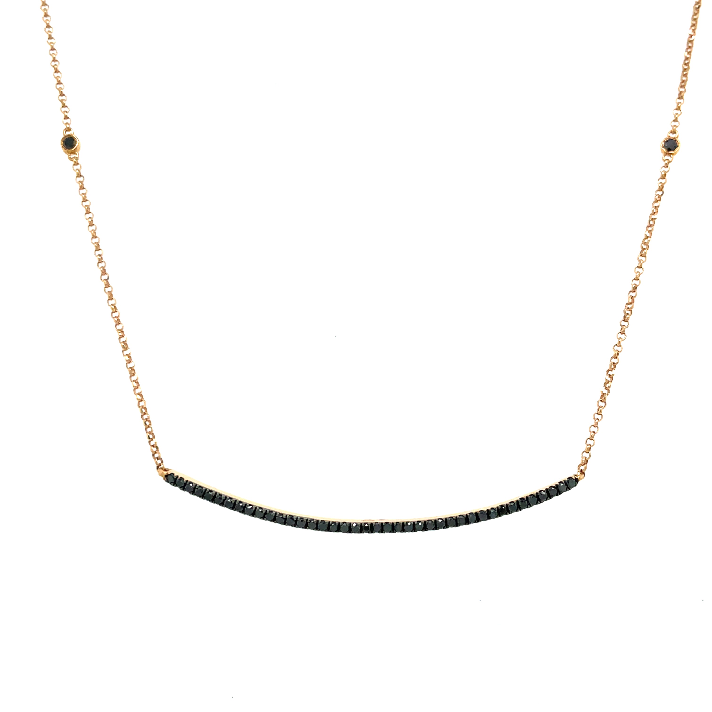 Black Diamond Bar Necklace