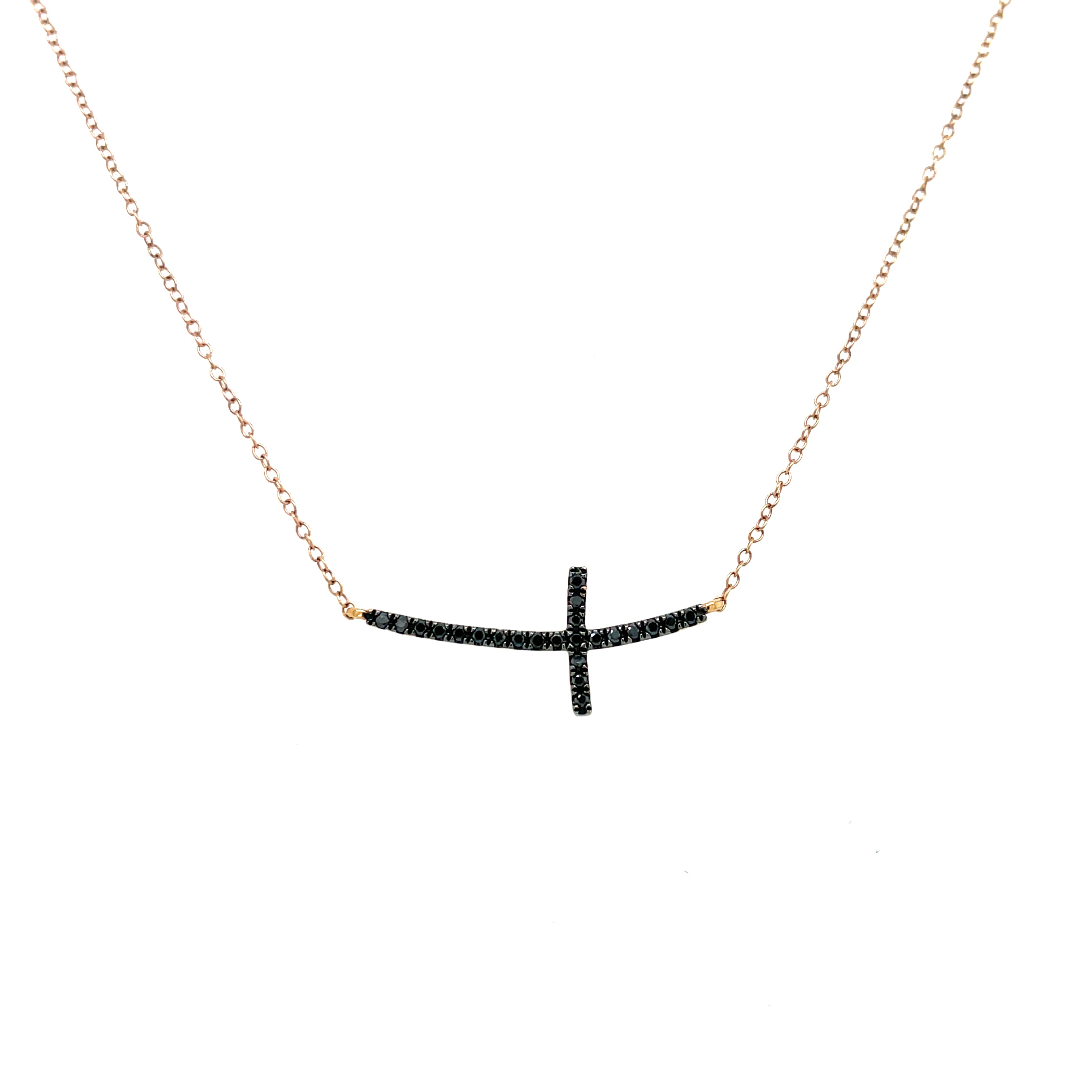 Black Diamond Cross Necklace