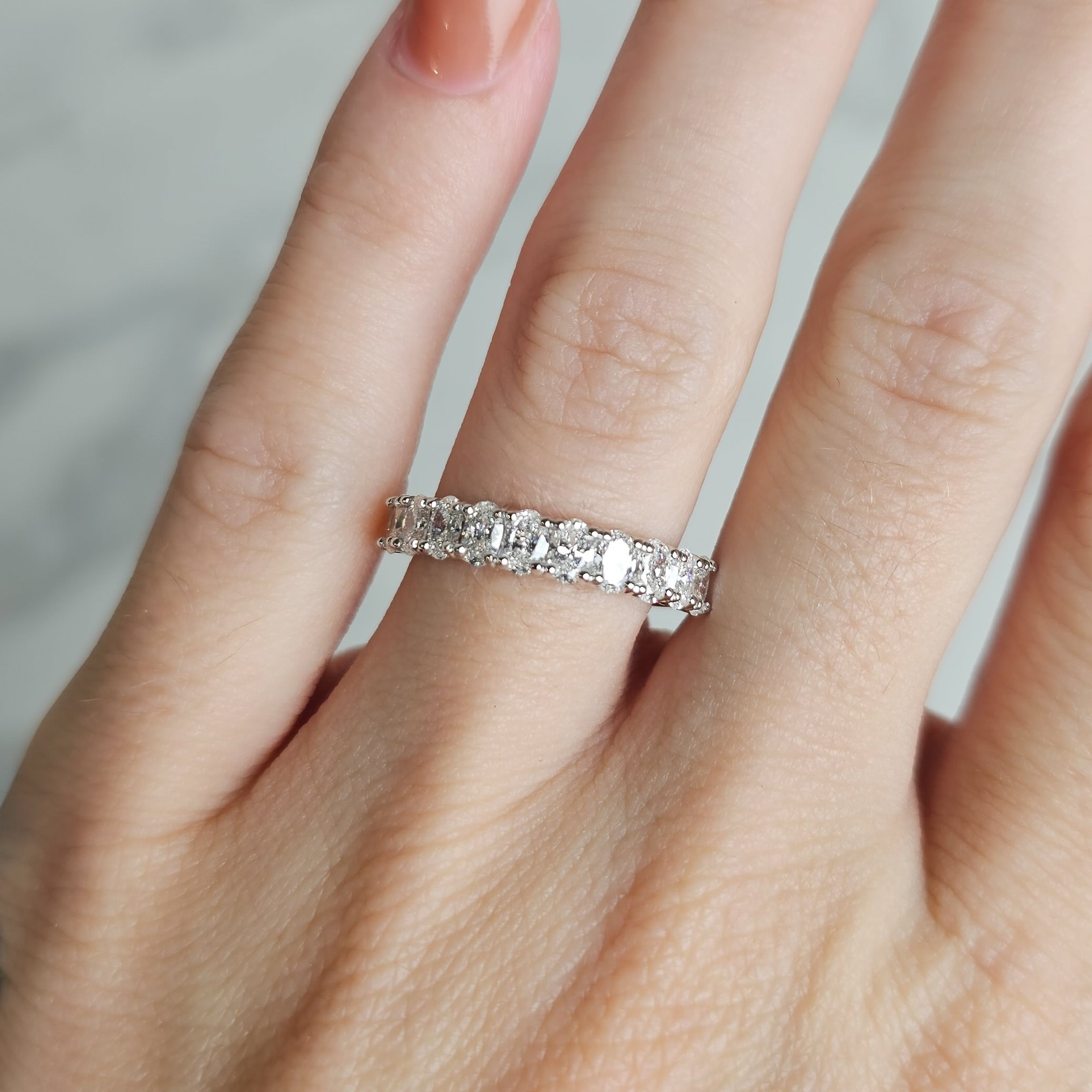 Diamond Half Eternity Band - Oval Cut