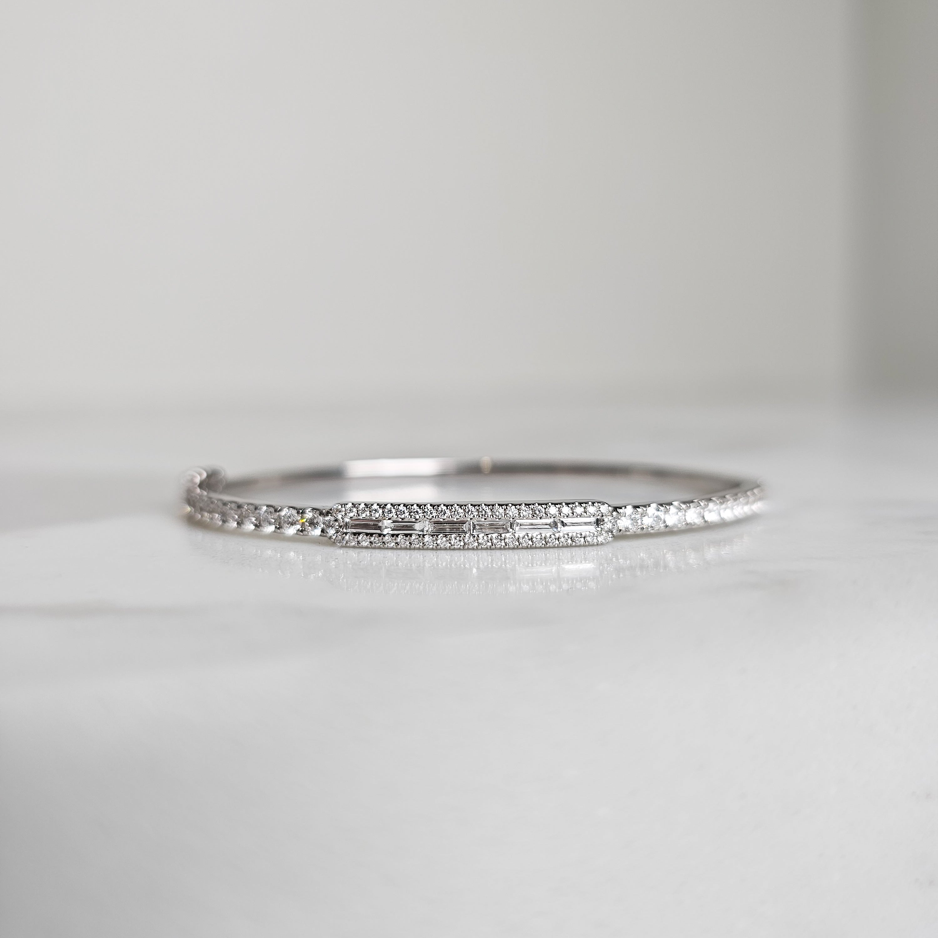 White Gold & Diamond Bangle - 1.25ct