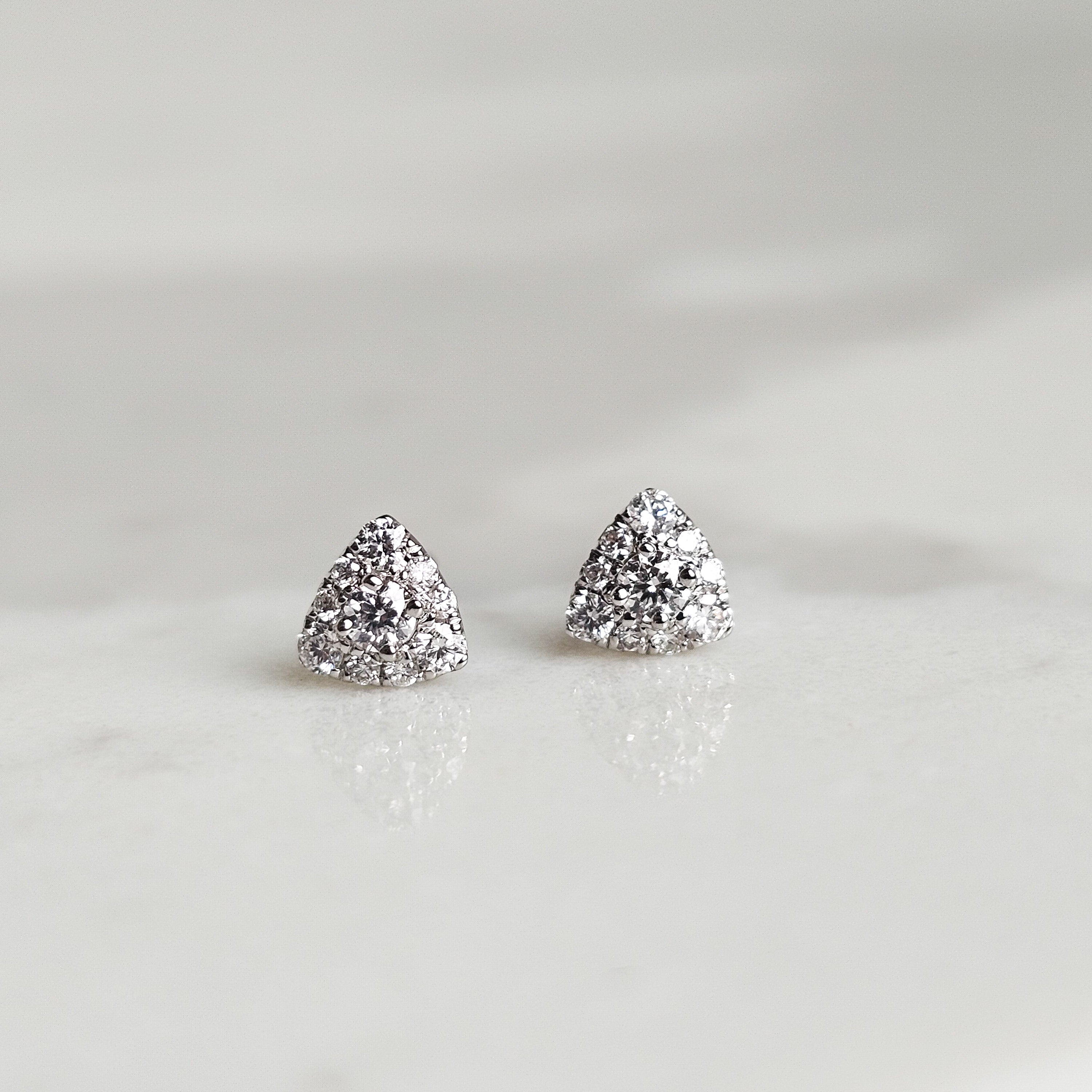 White Gold Pyramid Studs