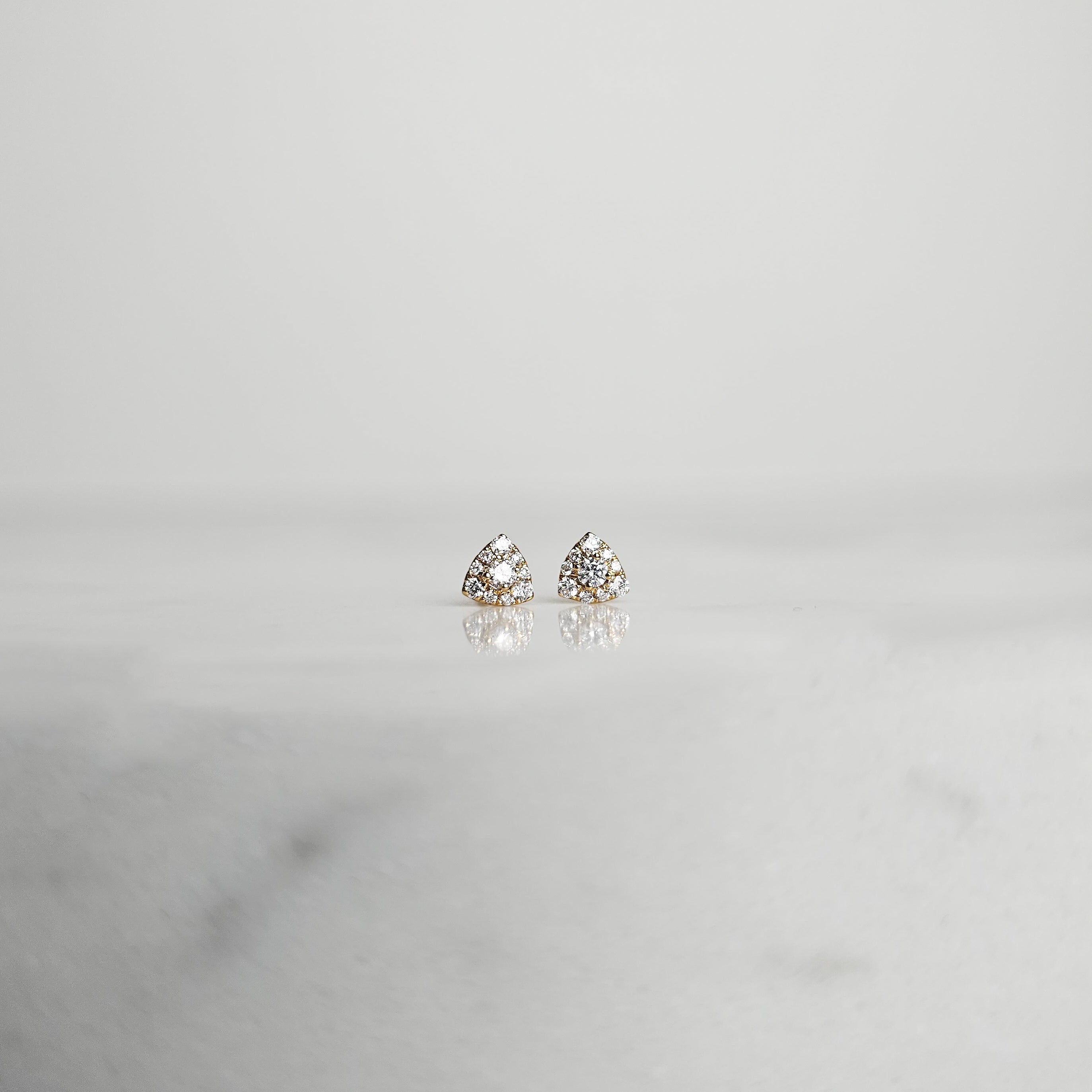 Yellow Gold Pyramid Studs