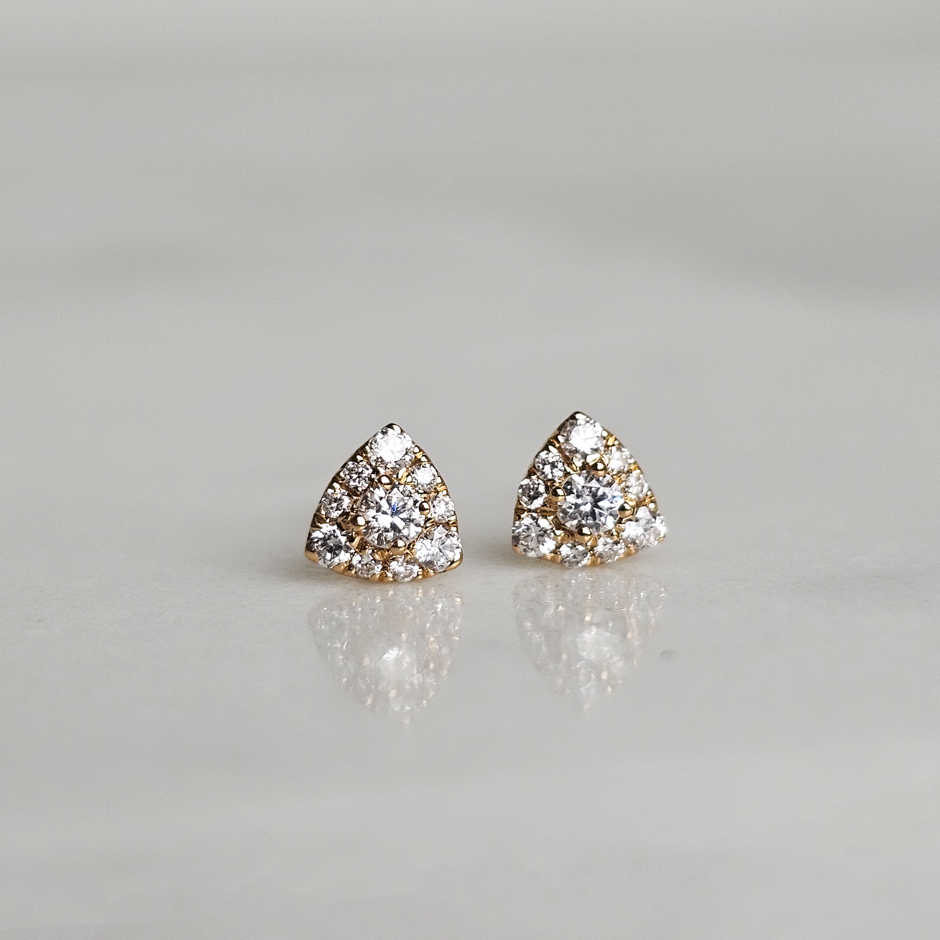 Yellow Gold Pyramid Studs