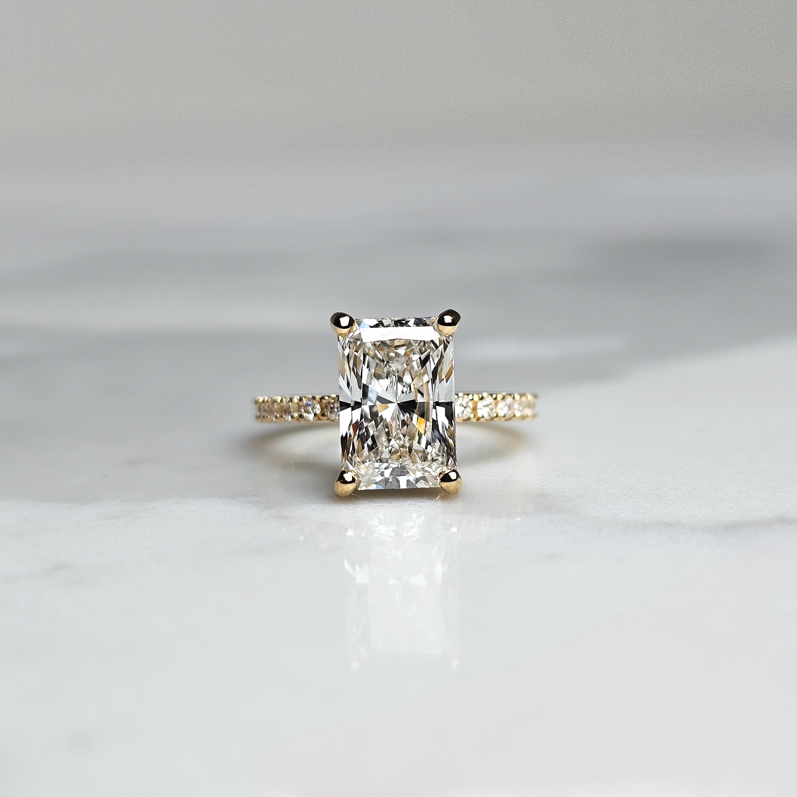 Radiant Cut with Pavé Half Eternity