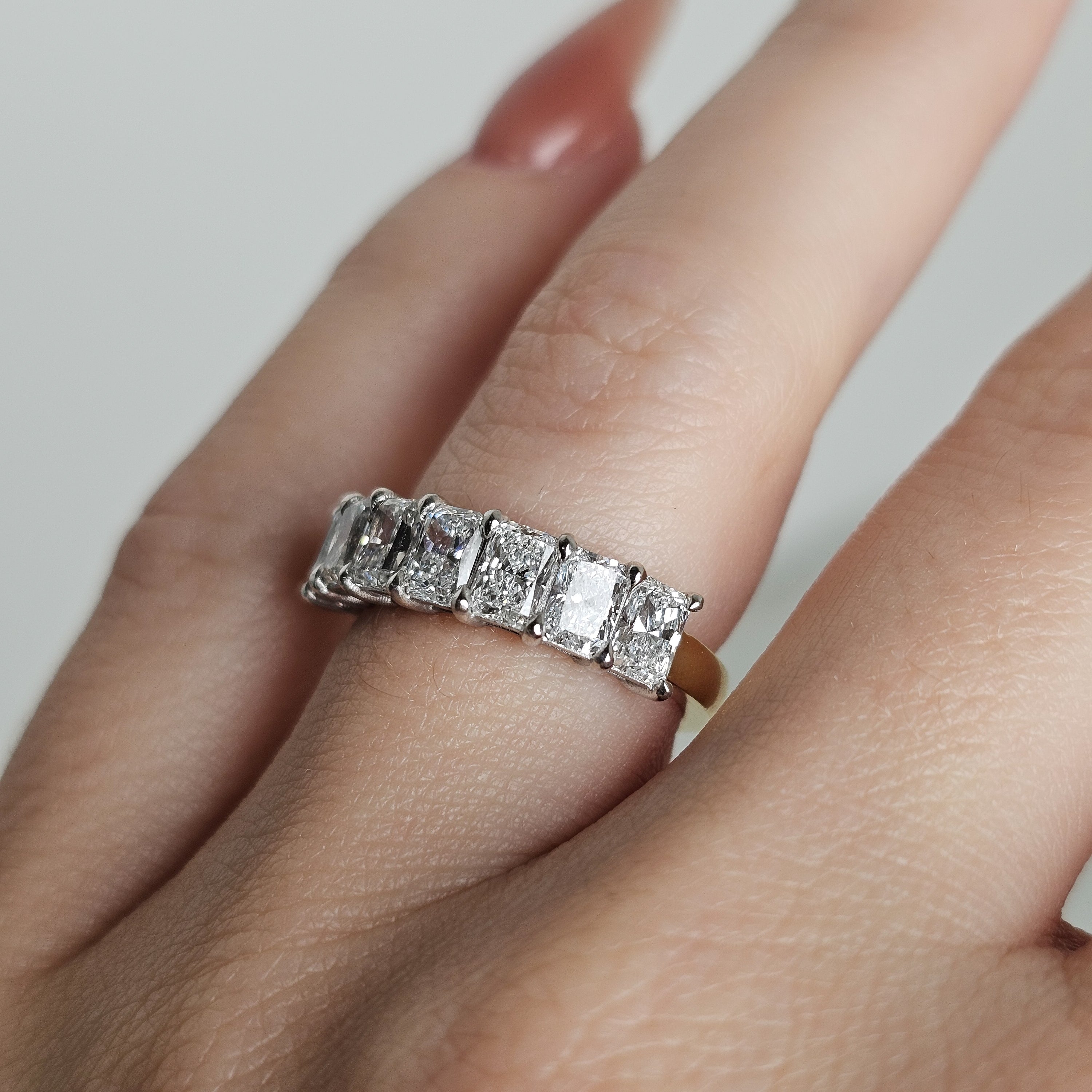 Diamond Half Eternity Band - Radiant Cut