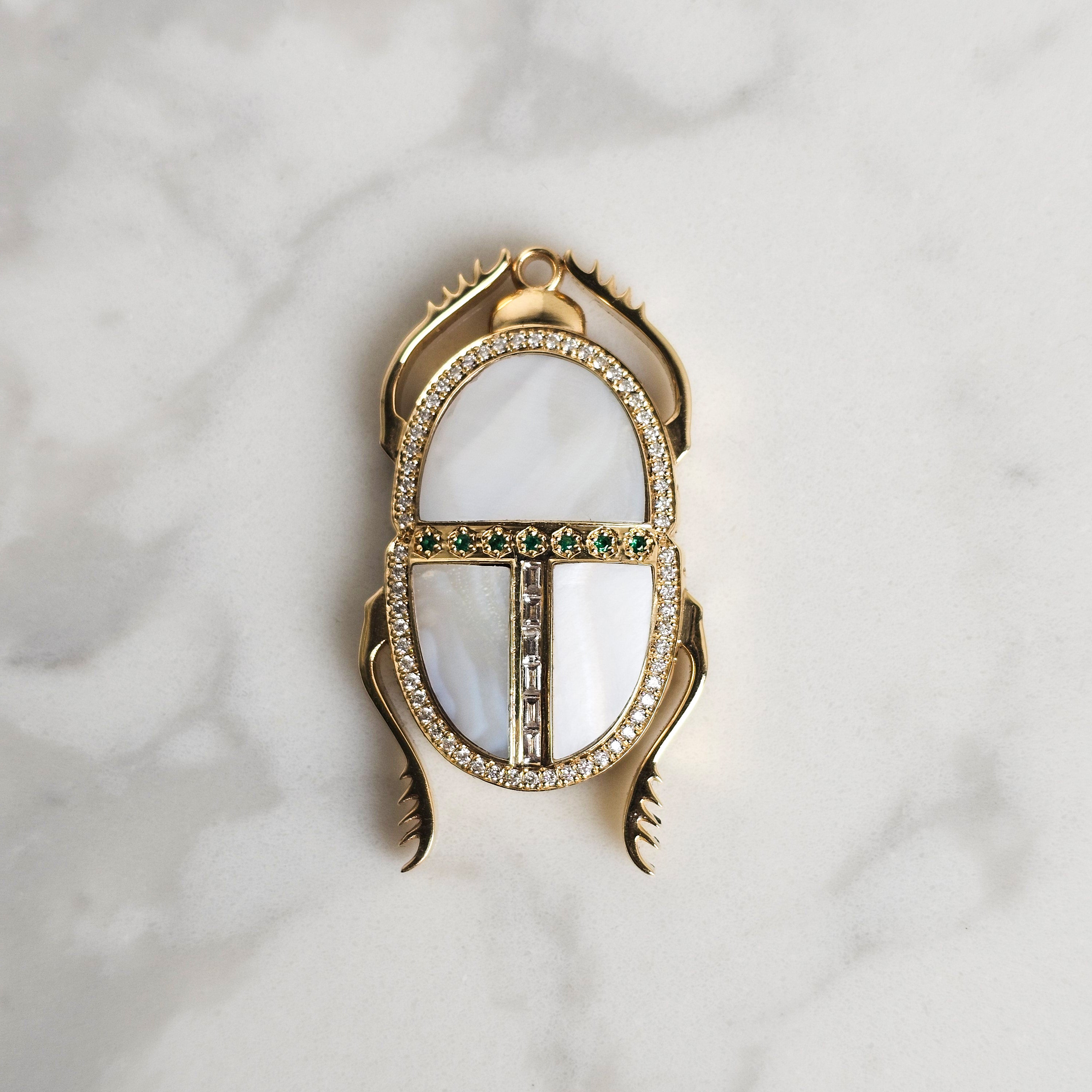 Scarab Pendant Mother of Pearl