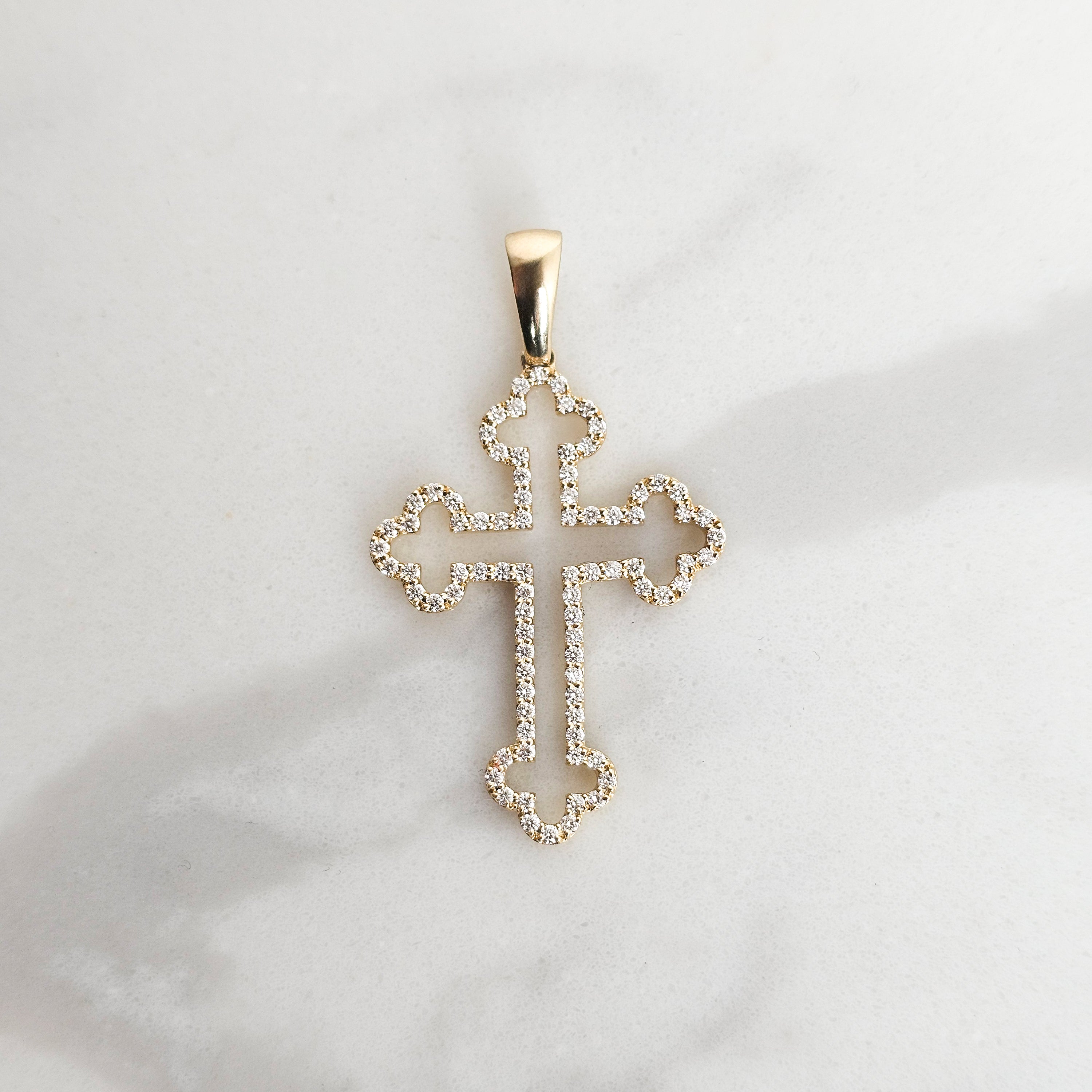 Open Style Cross - Yellow Gold