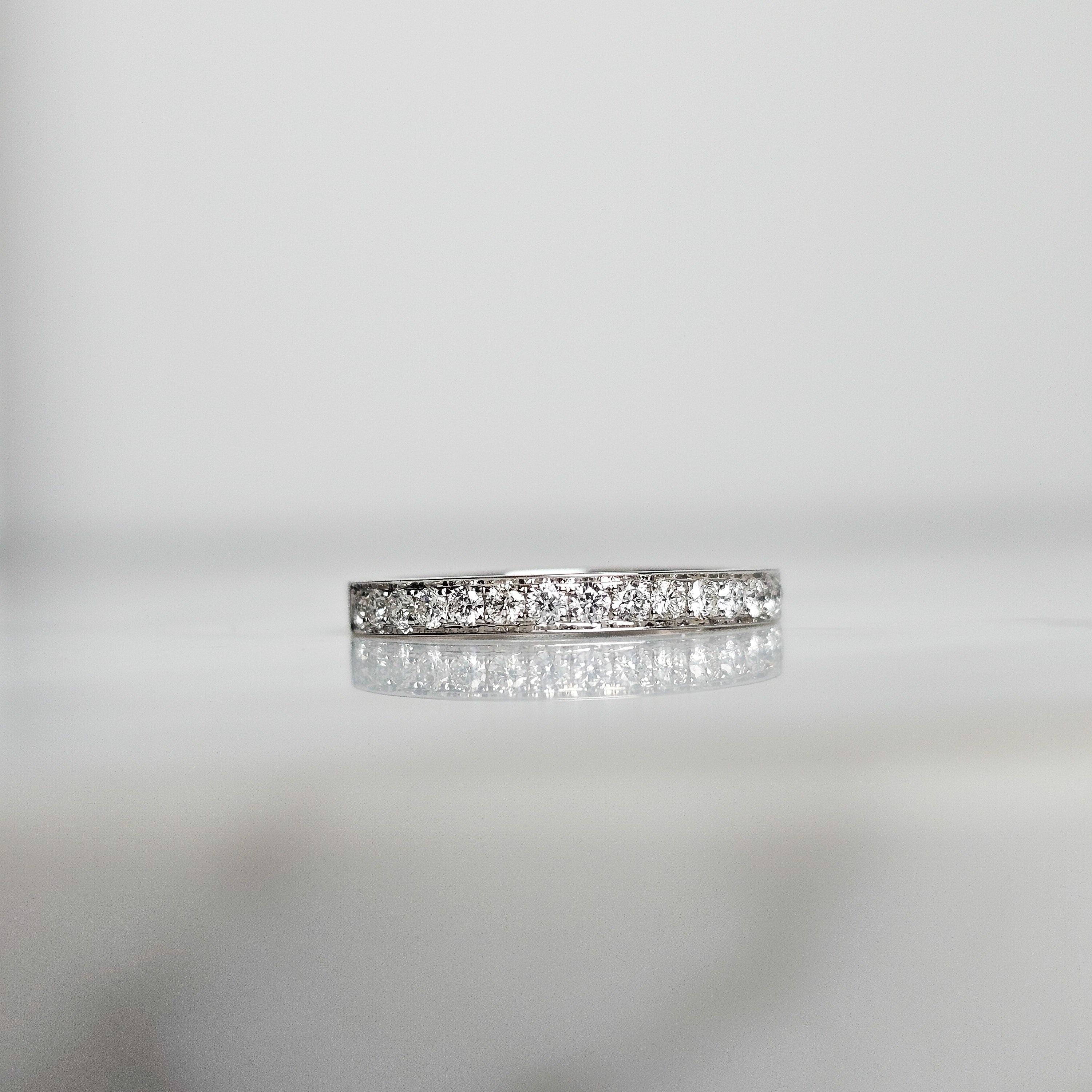 Diamond Pavé Half Eternity Band - Micro Channel